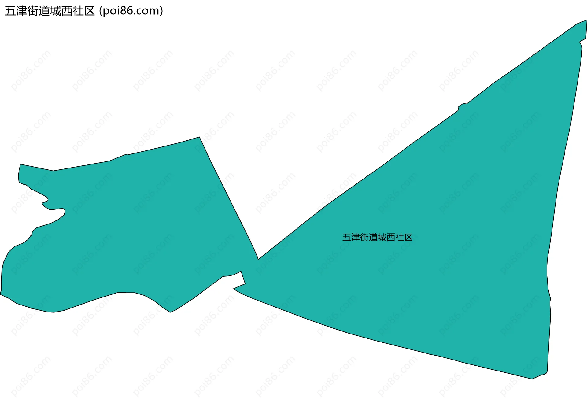 五津街道城西社区边界地图