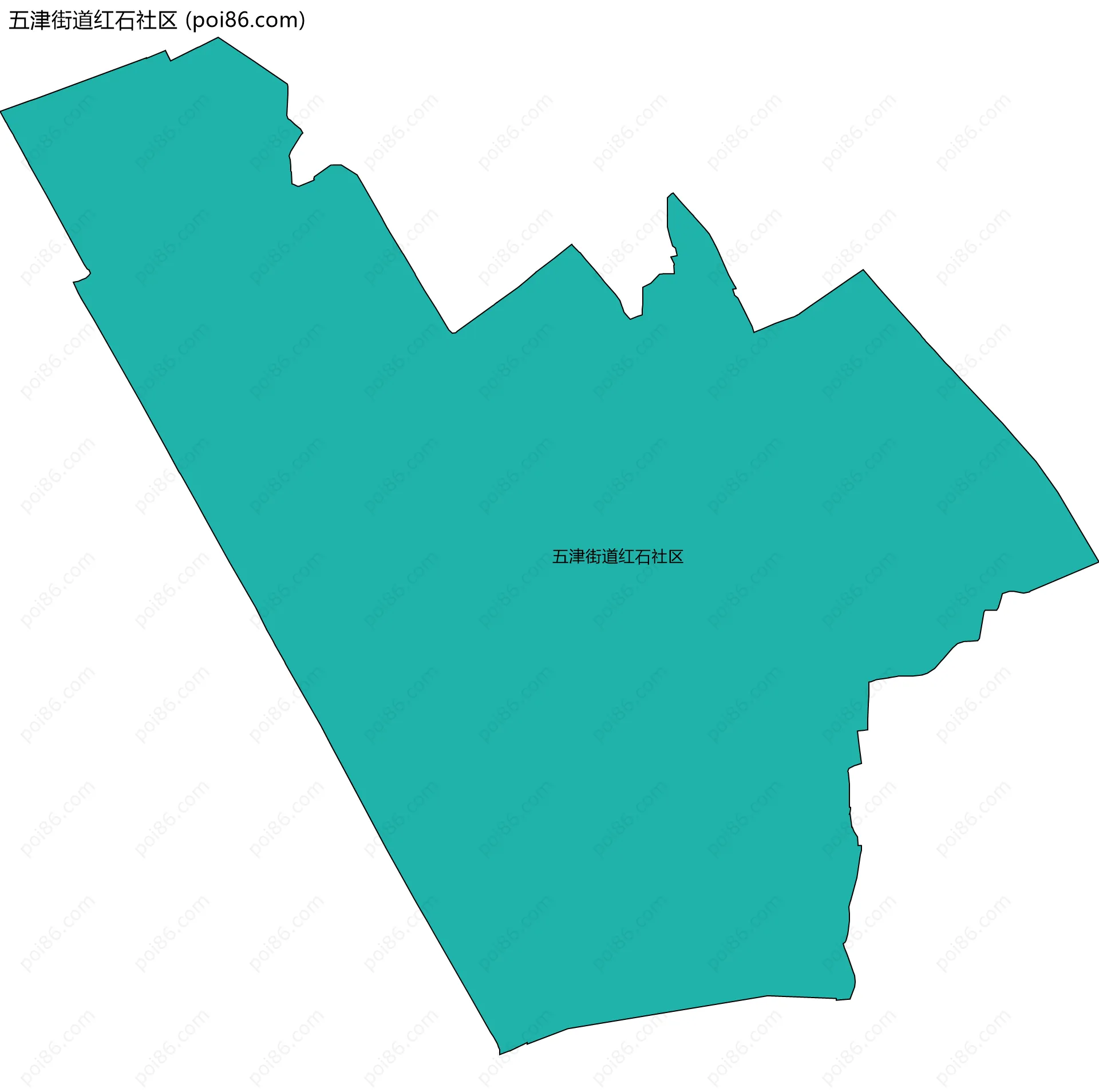 五津街道红石社区边界地图