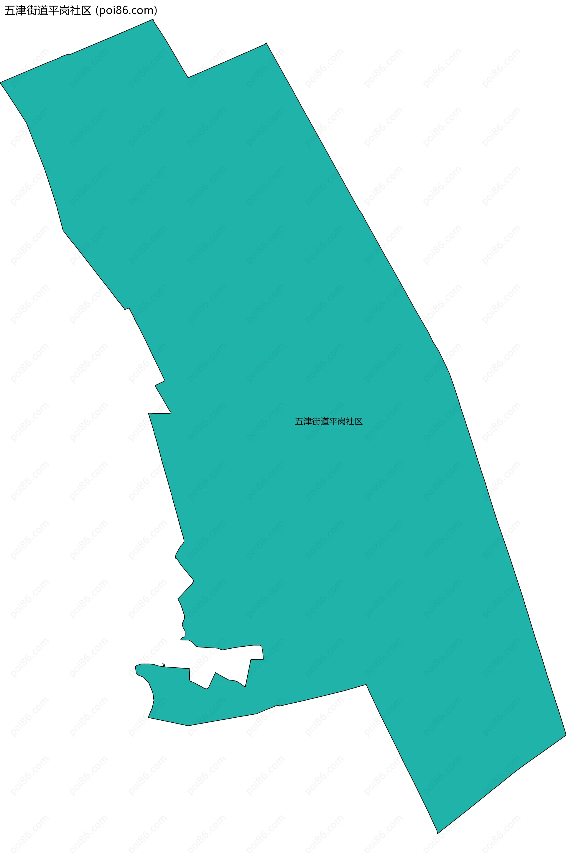 五津街道平岗社区边界地图