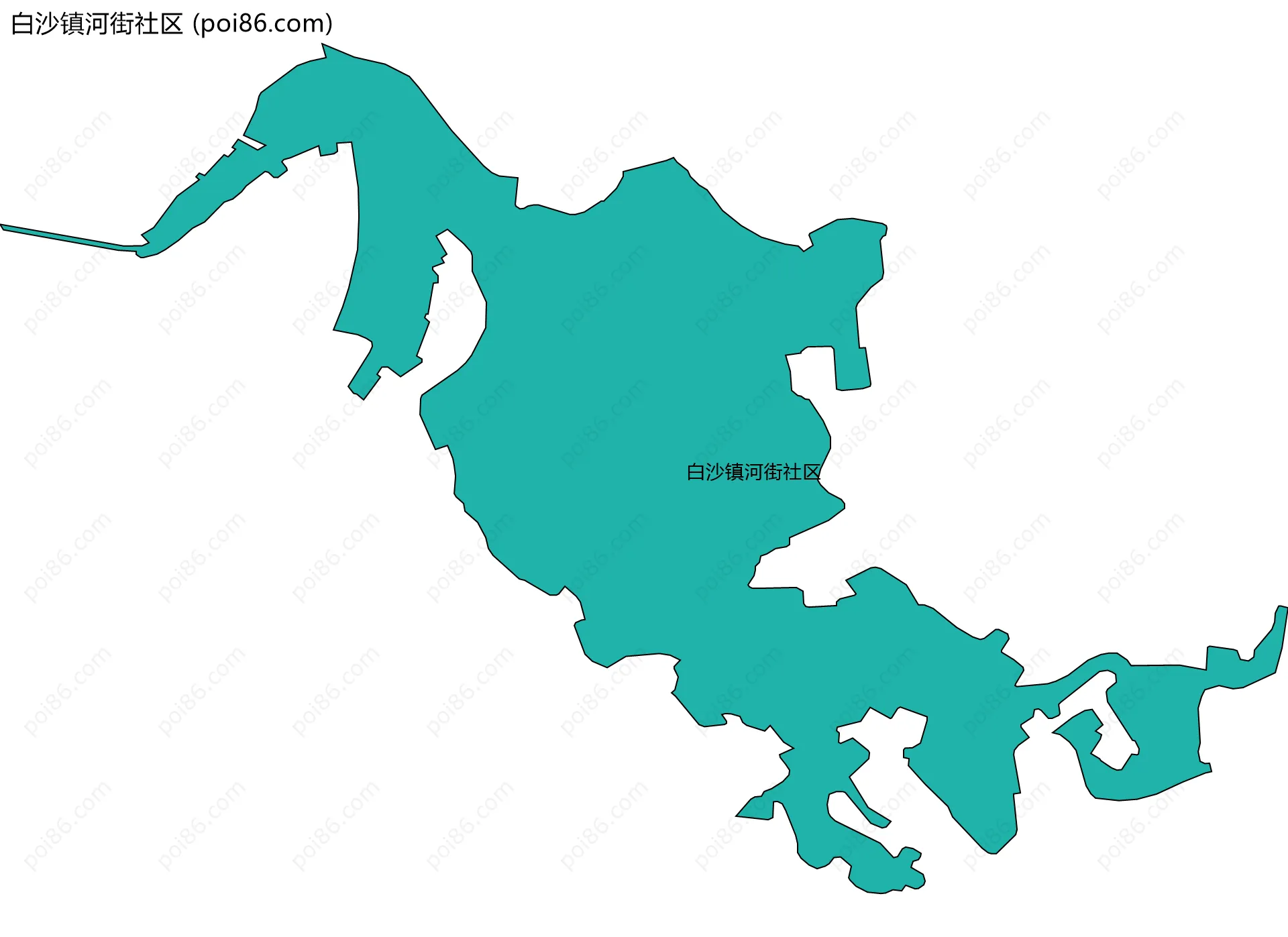 白沙镇河街社区边界地图