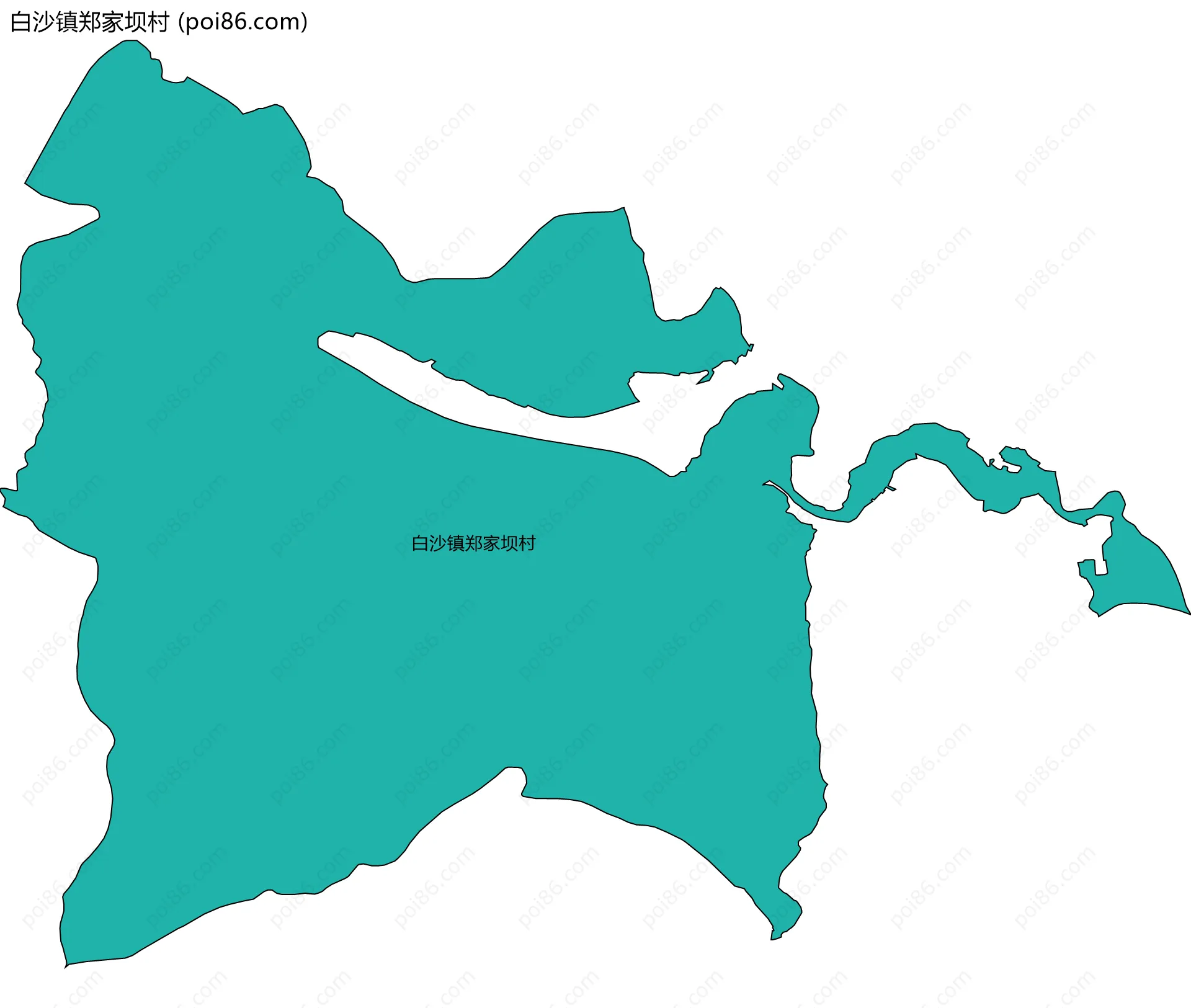 白沙镇郑家坝村边界地图
