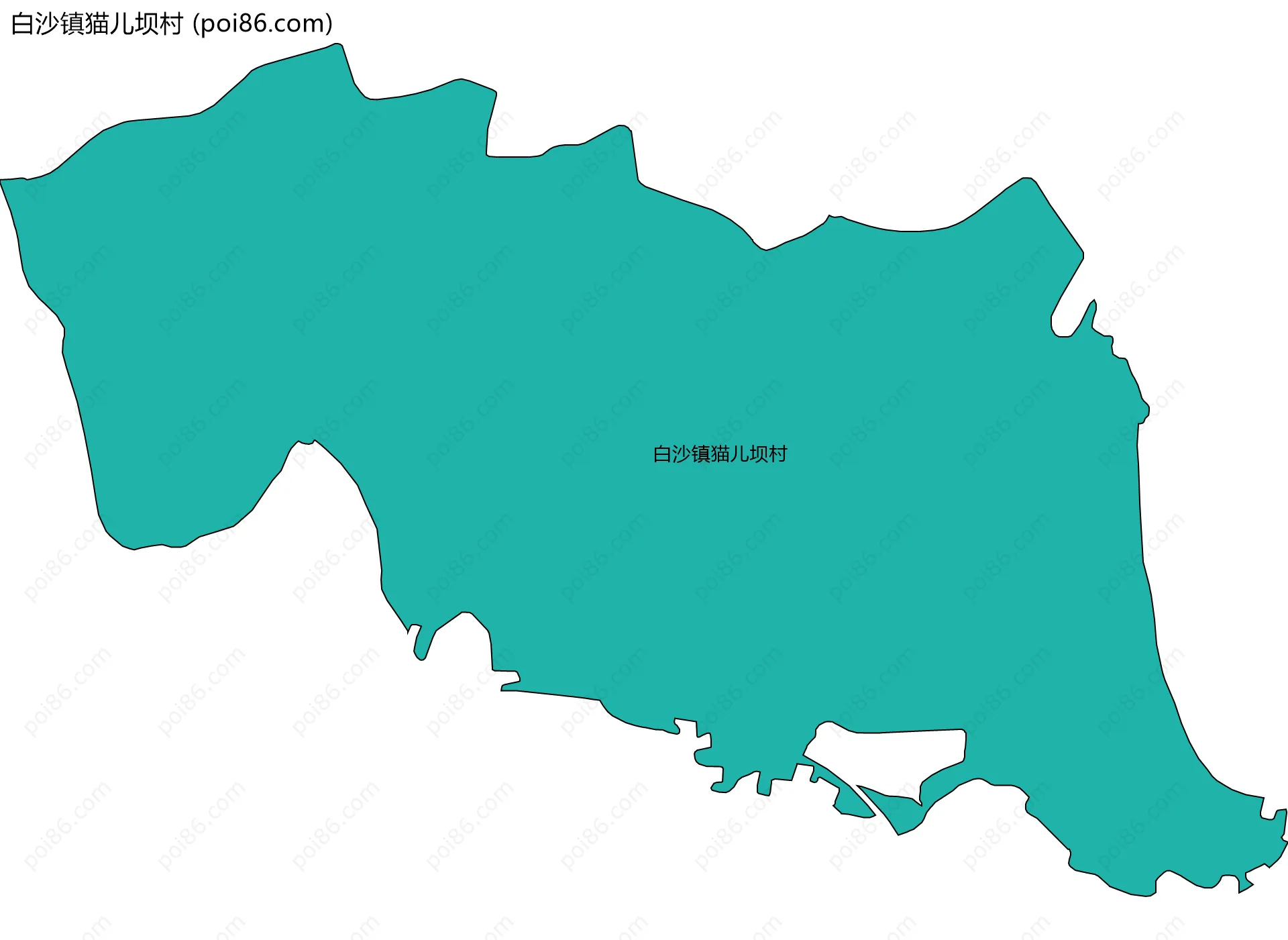 白沙镇猫儿坝村边界地图