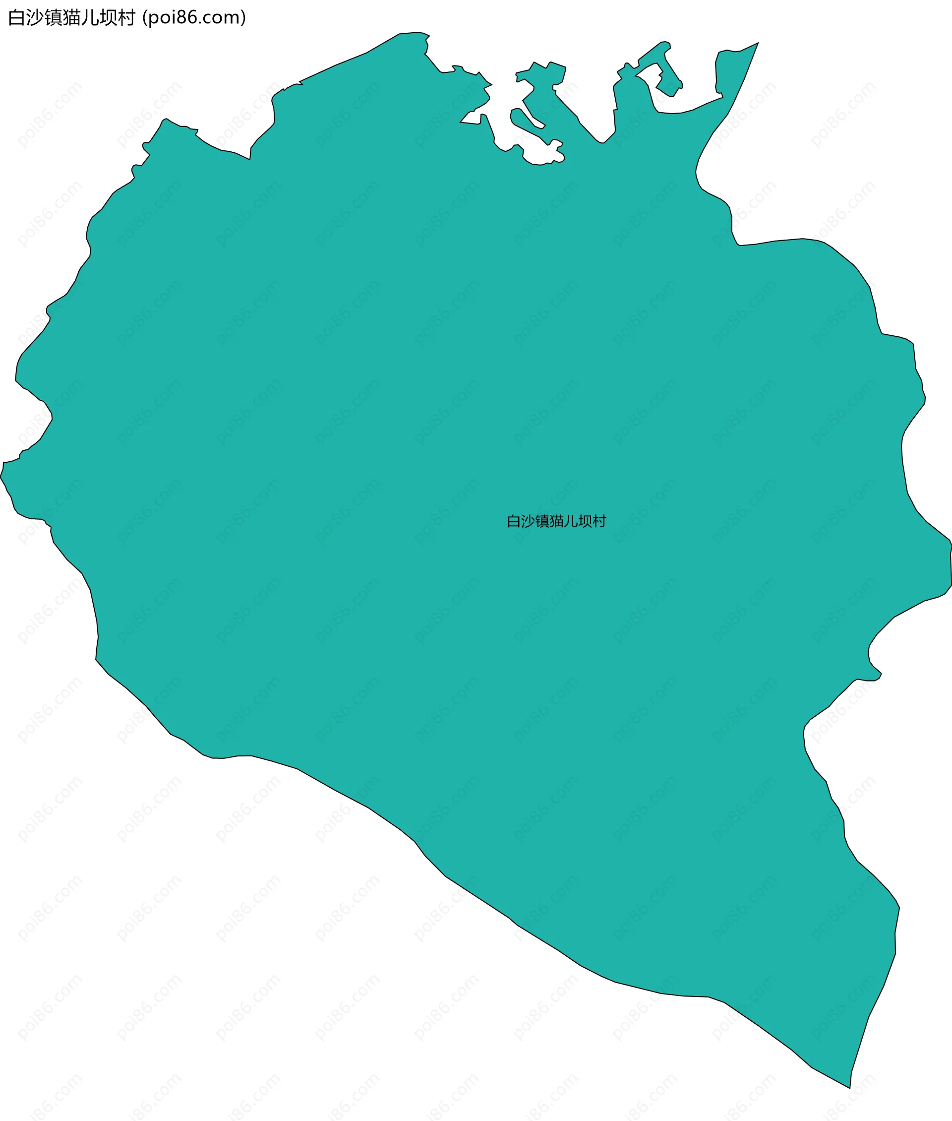 白沙镇猫儿坝村边界地图