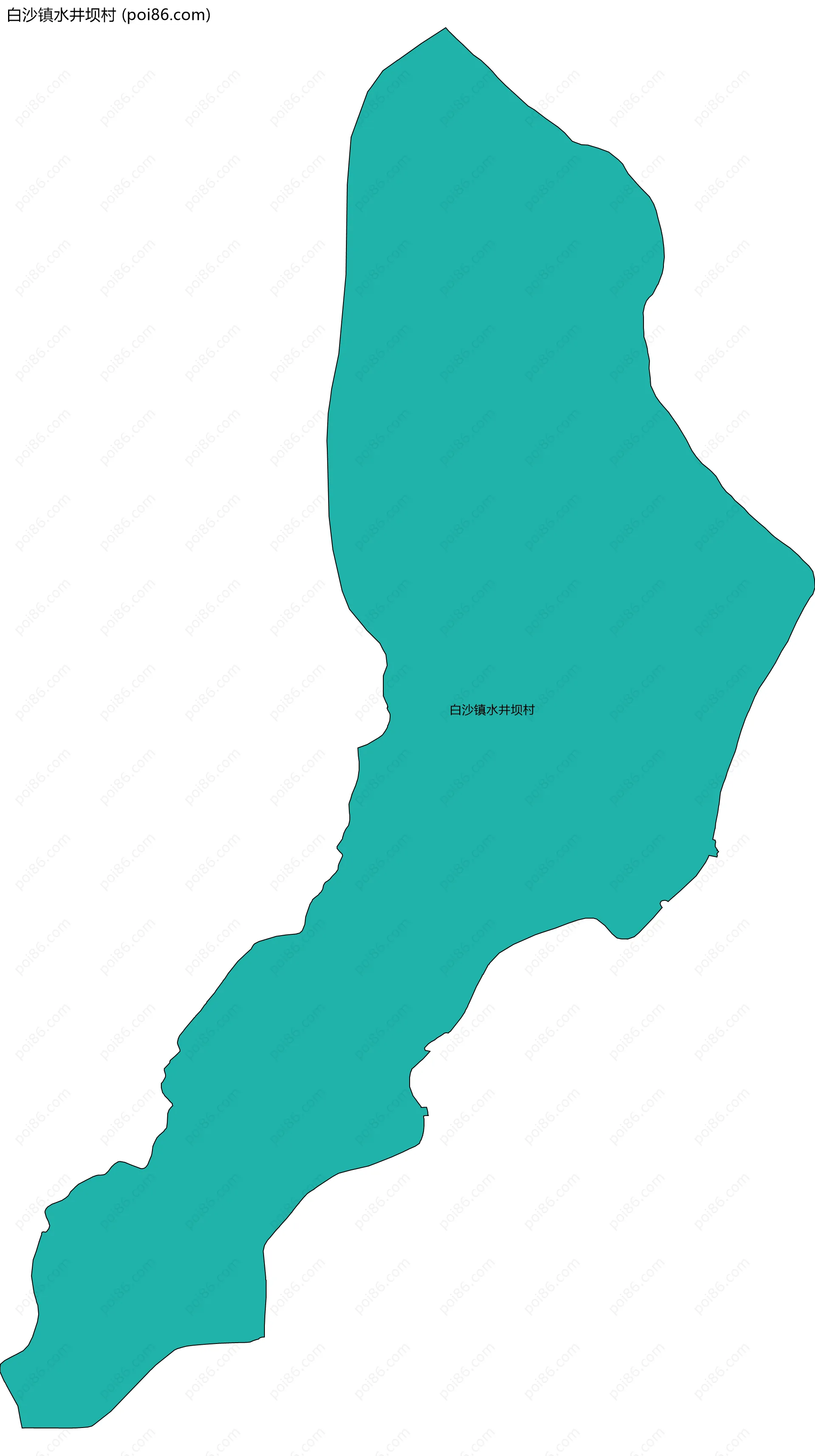 白沙镇水井坝村边界地图