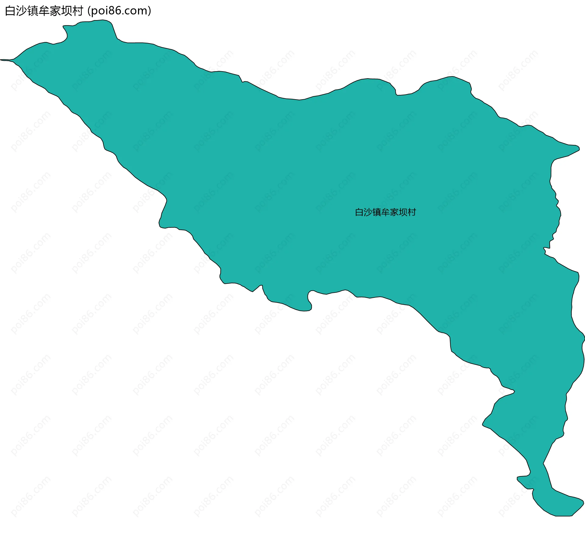 白沙镇牟家坝村边界地图