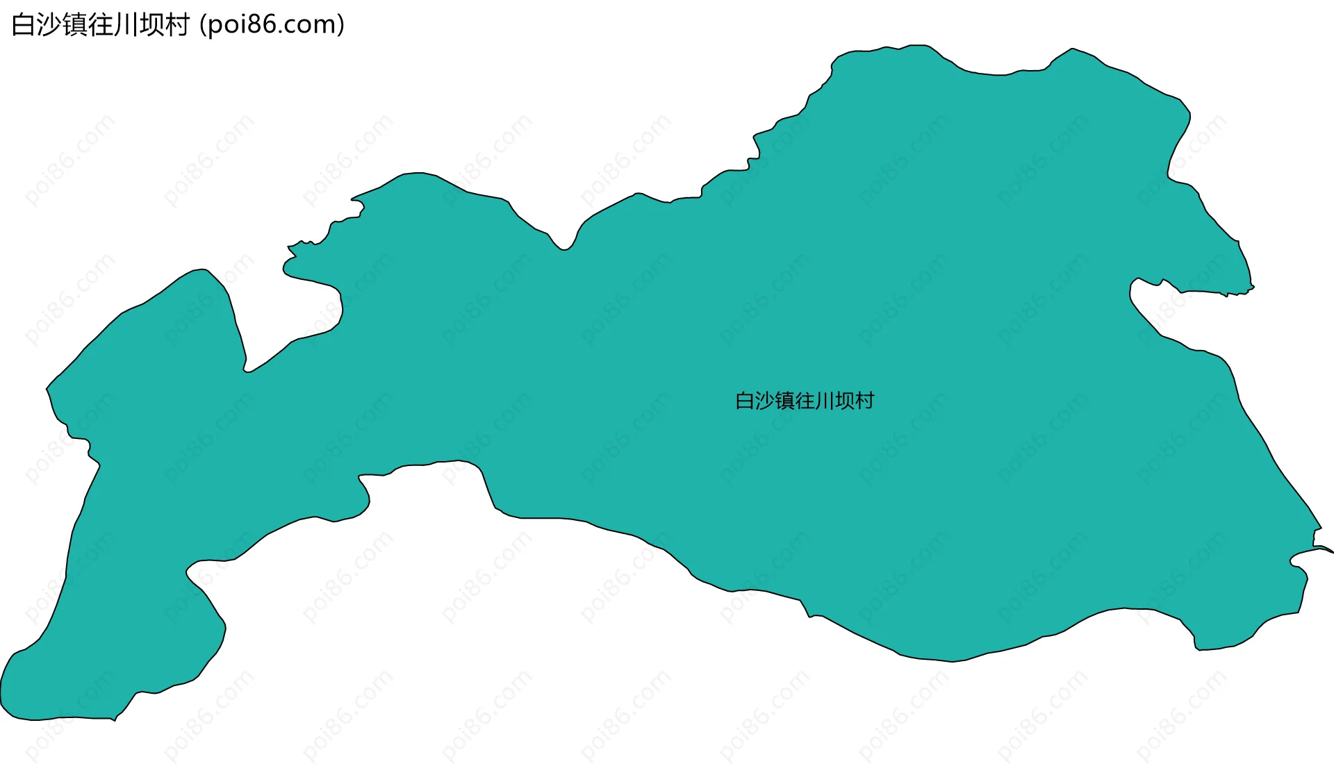 白沙镇往川坝村边界地图