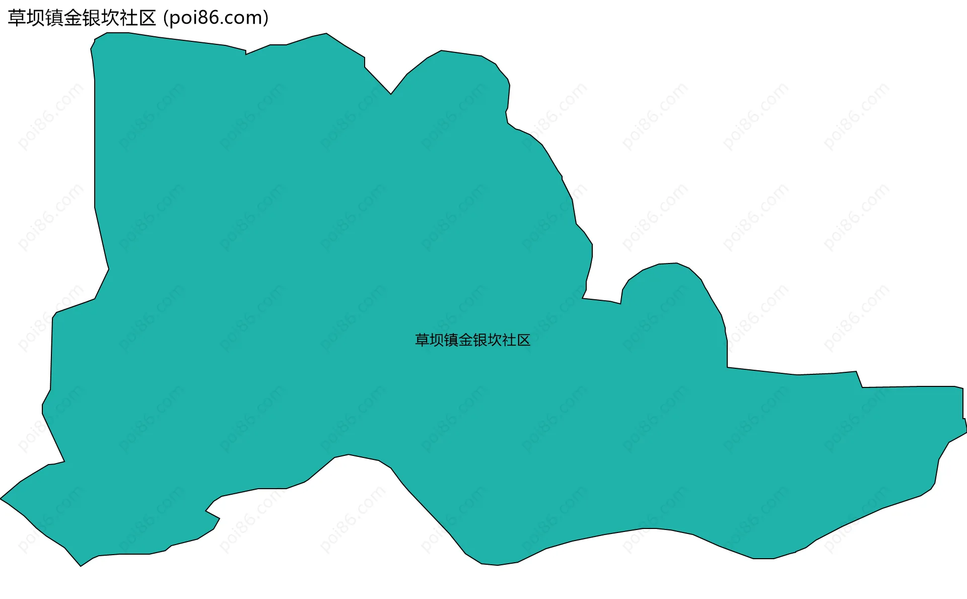 草坝镇金银坎社区边界地图