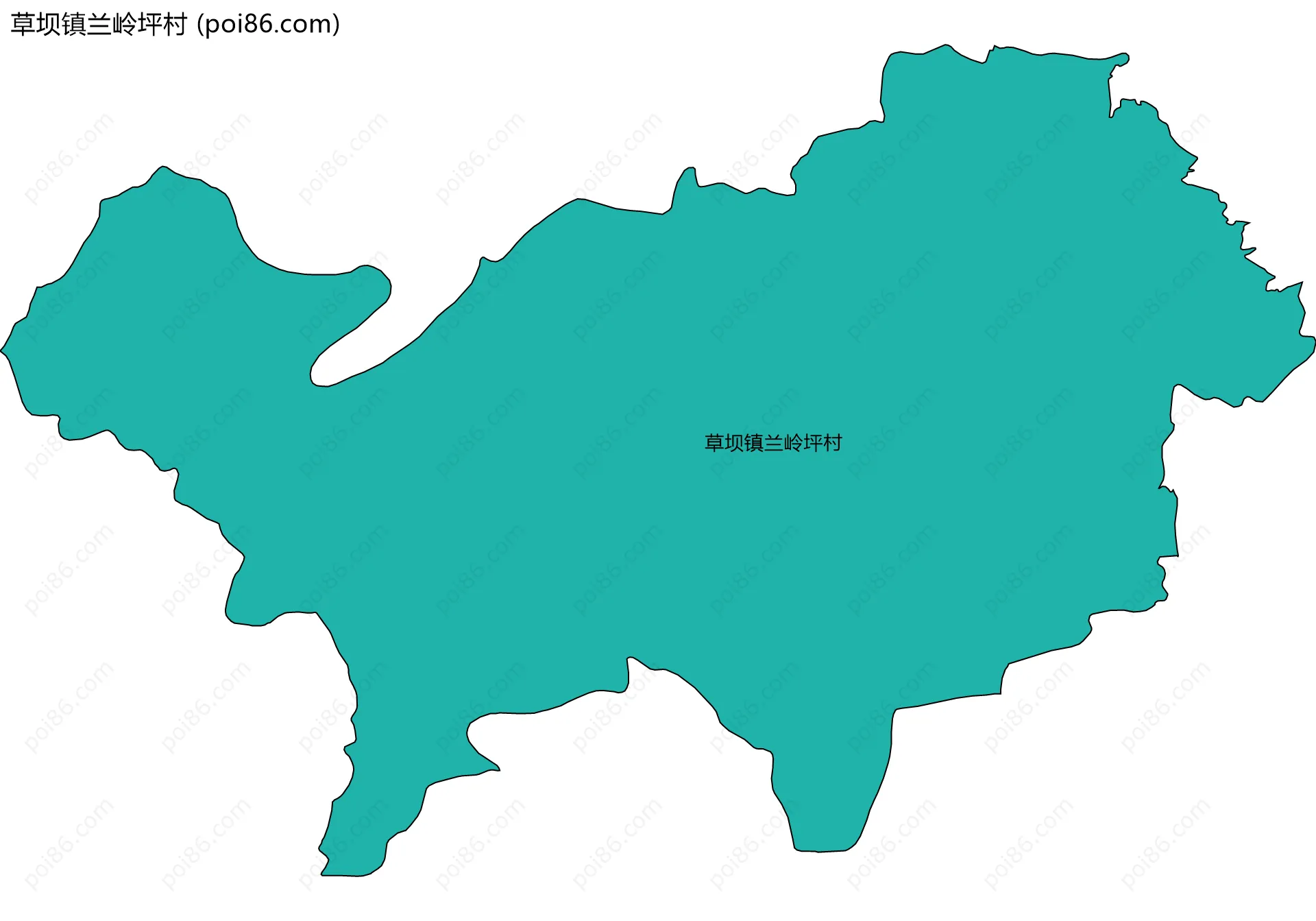 草坝镇兰岭坪村边界地图