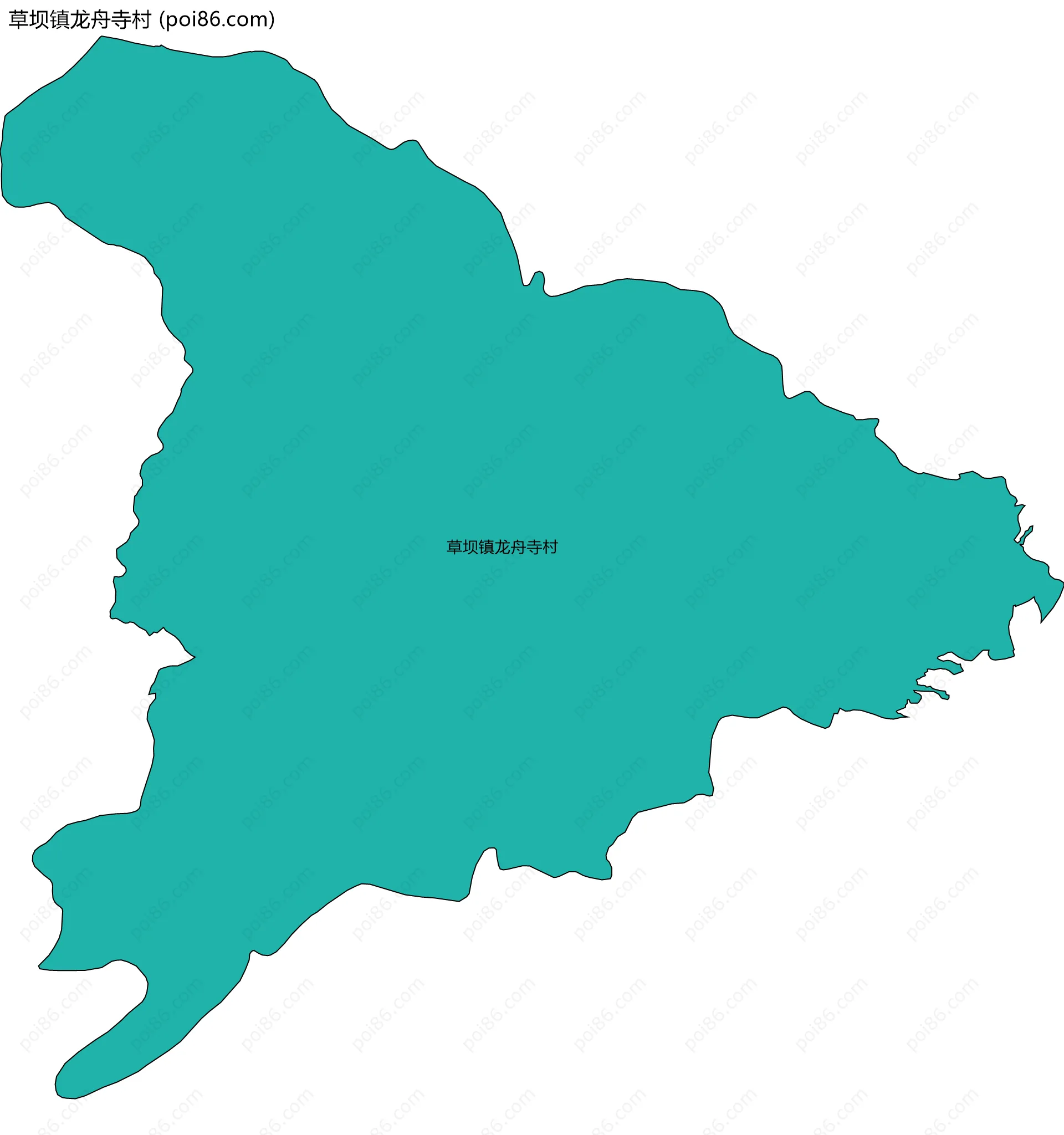 草坝镇龙舟寺村边界地图
