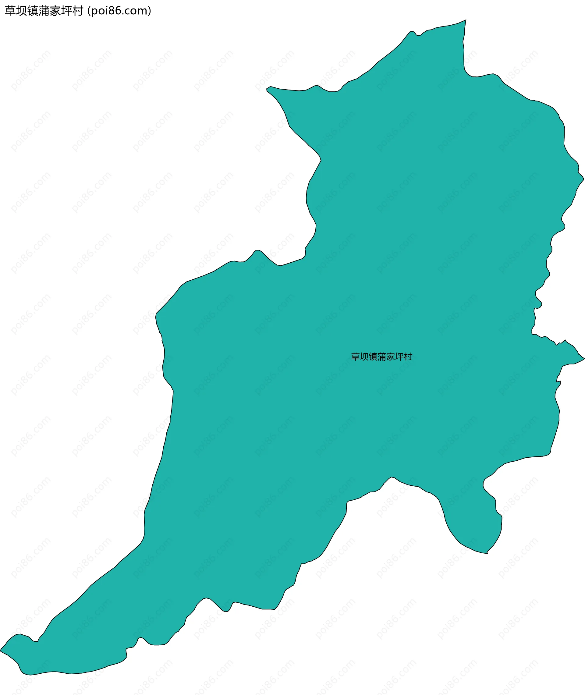 草坝镇蒲家坪村边界地图