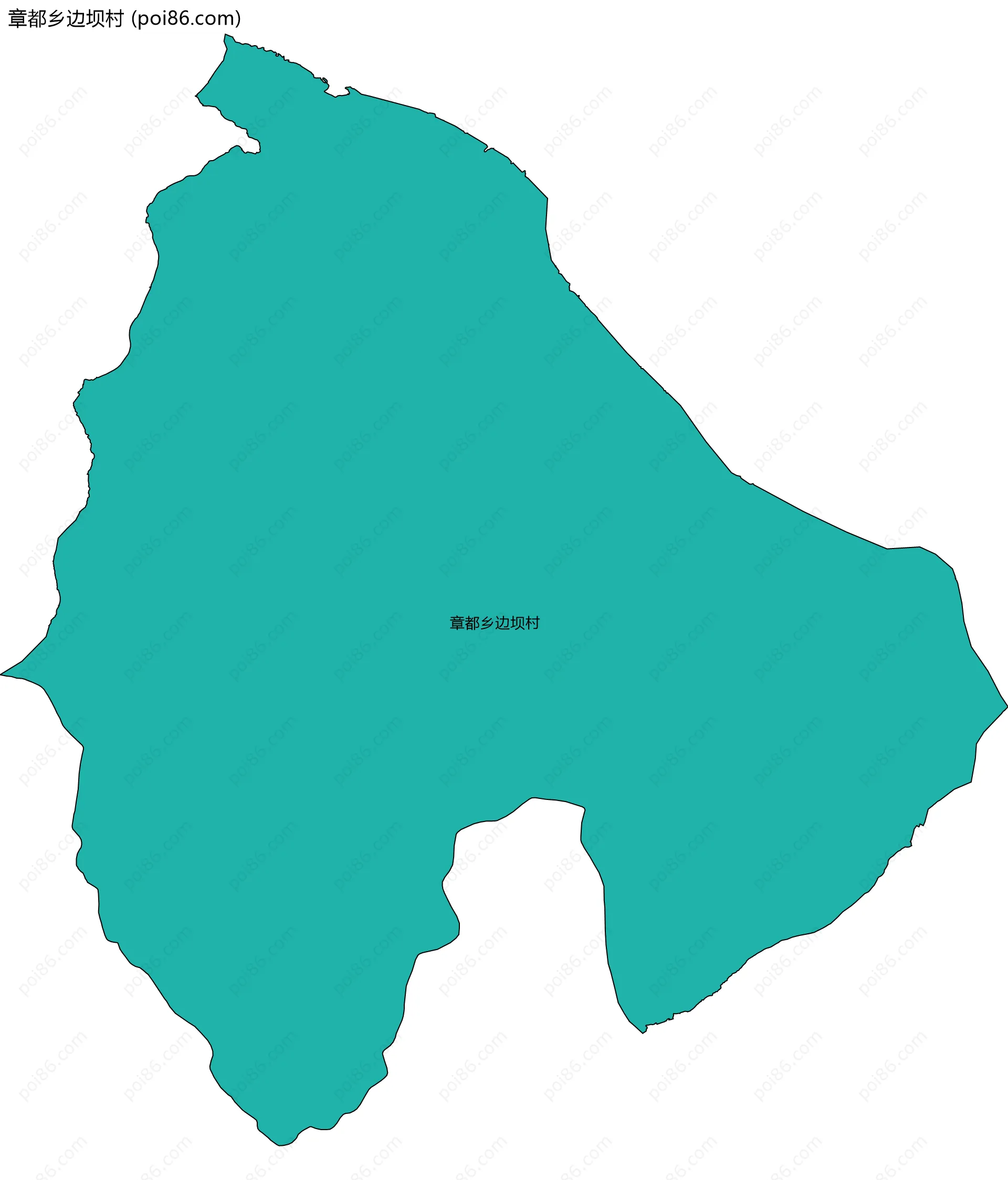 章都乡边坝村边界地图