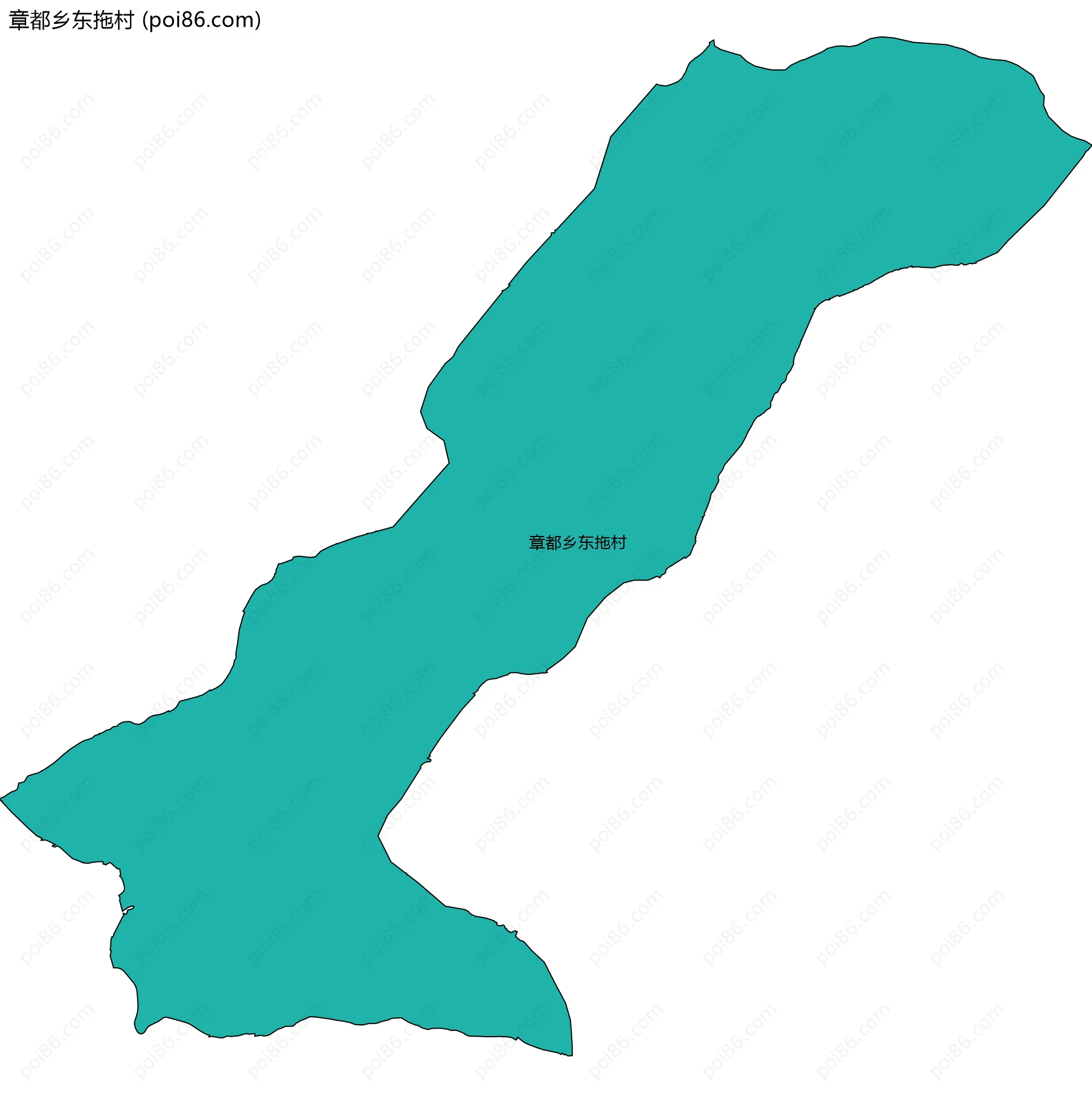 章都乡东拖村边界地图