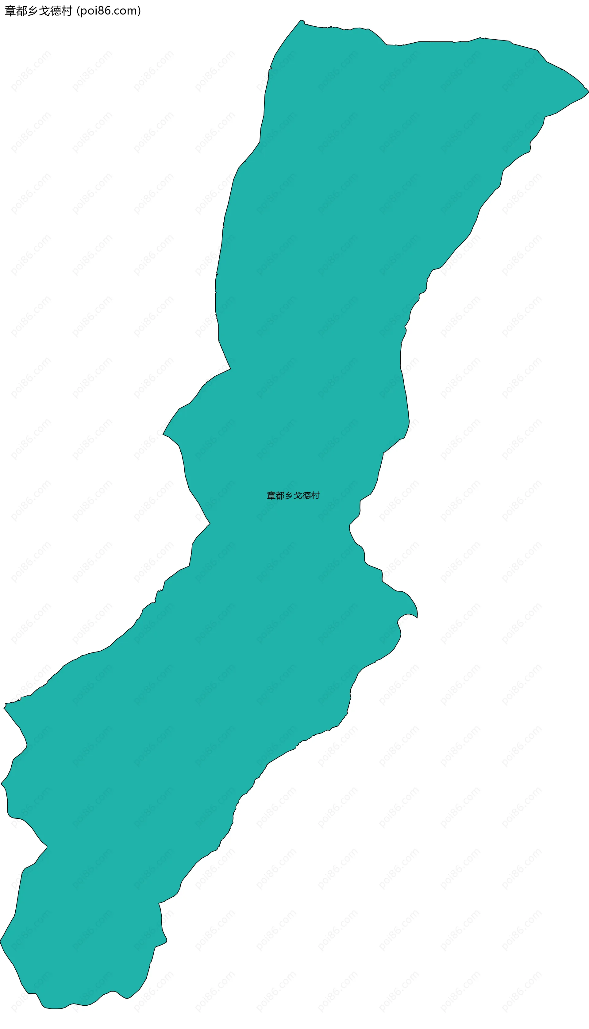 章都乡戈德村边界地图