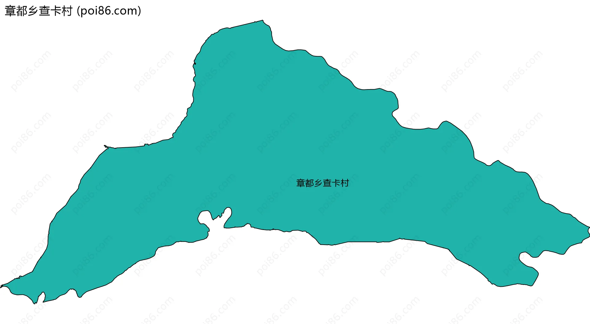 章都乡查卡村边界地图