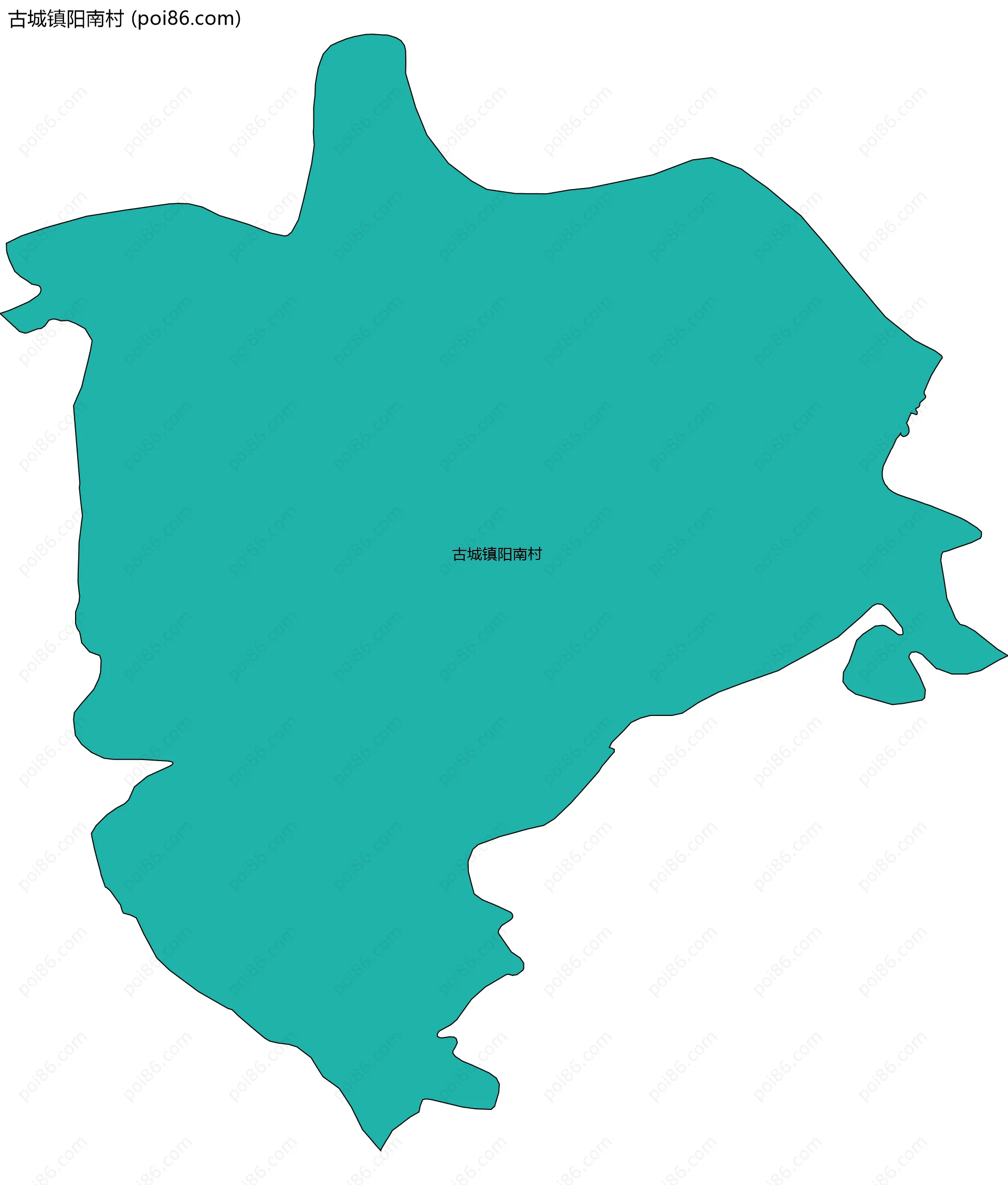 古城镇阳南村边界地图