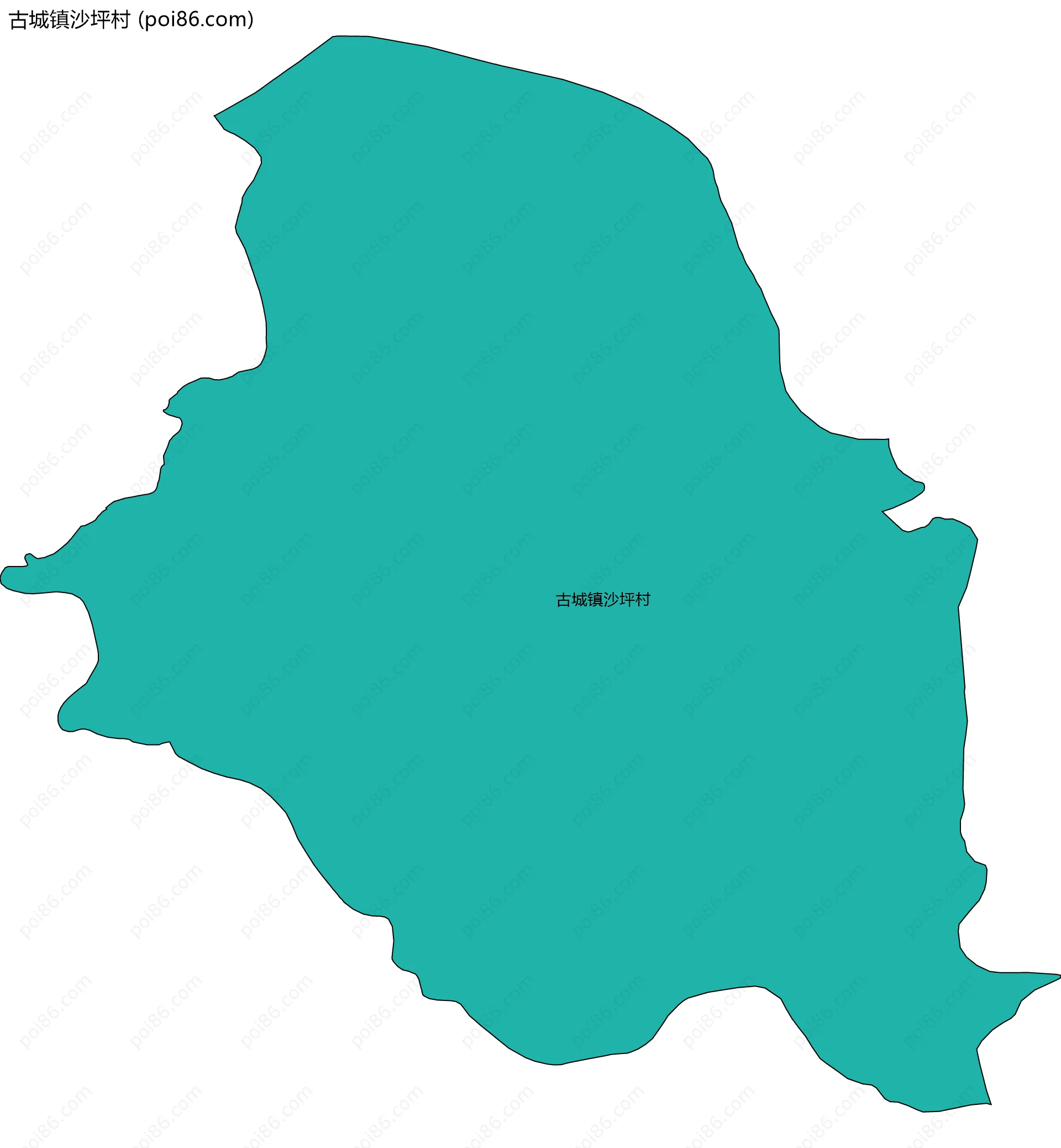 古城镇沙坪村边界地图