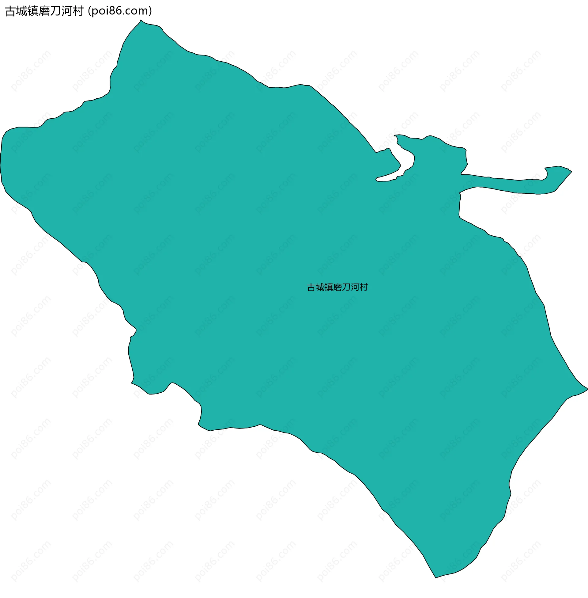 古城镇磨刀河村边界地图