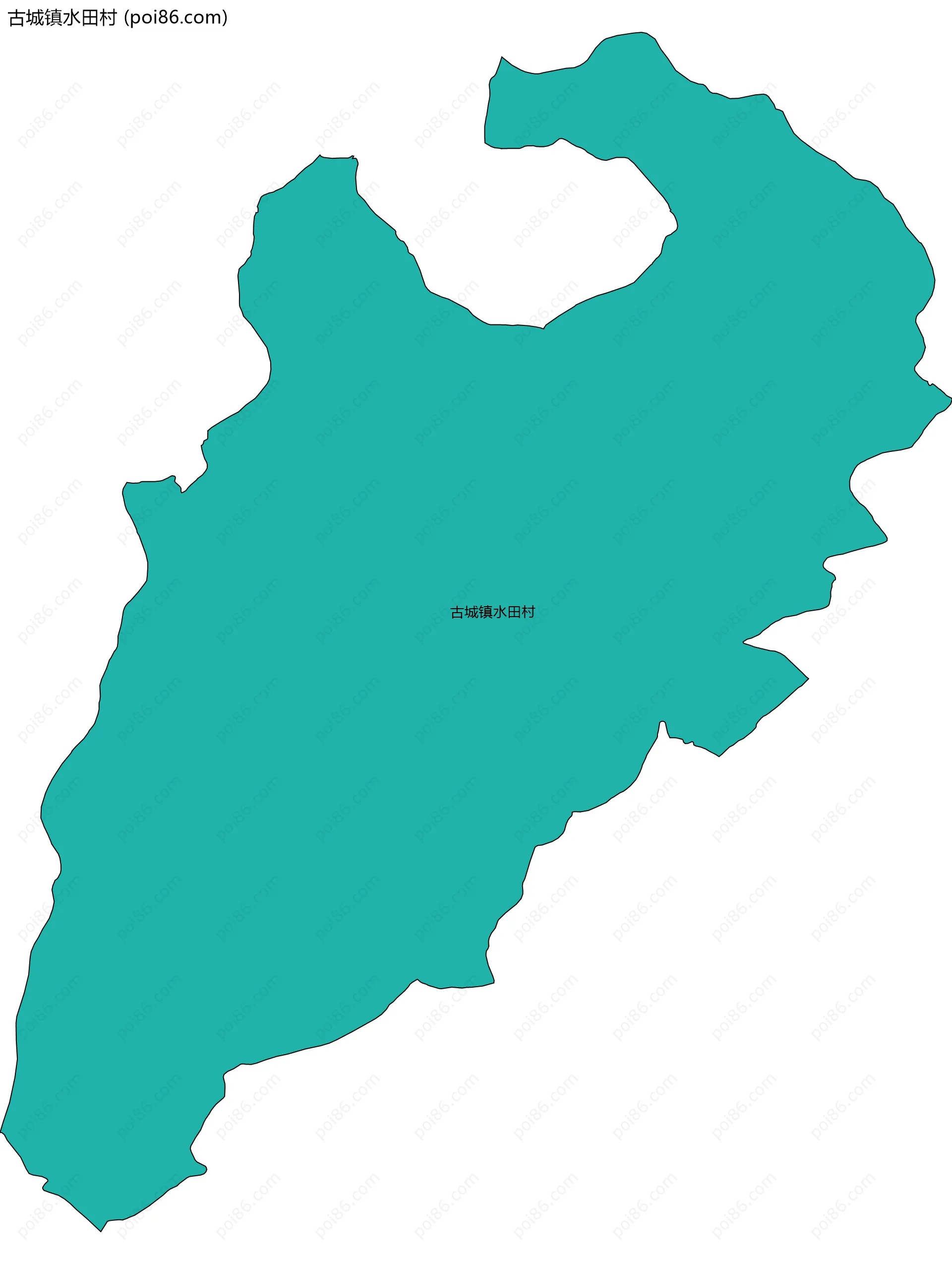 古城镇水田村边界地图