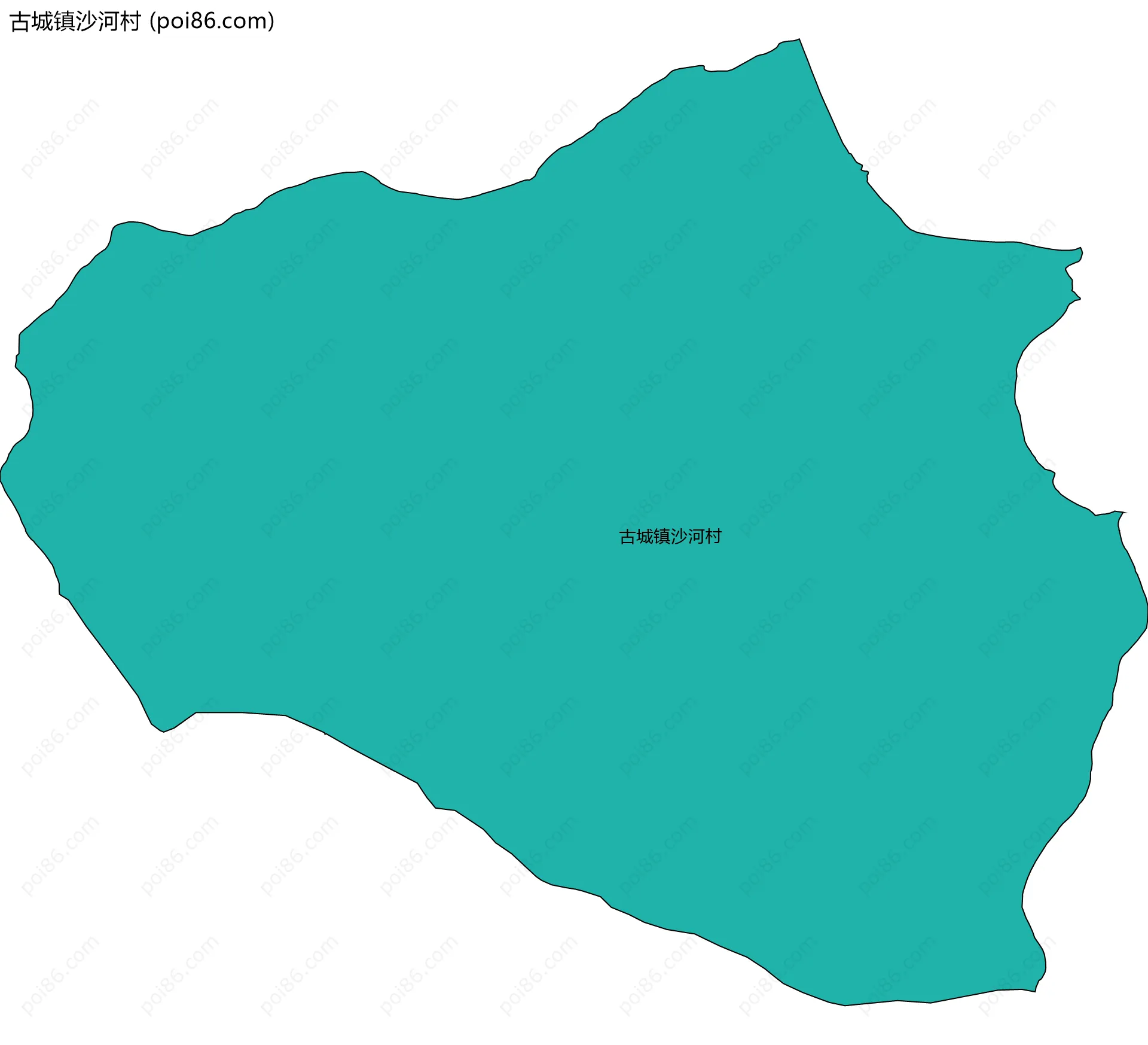 古城镇沙河村边界地图