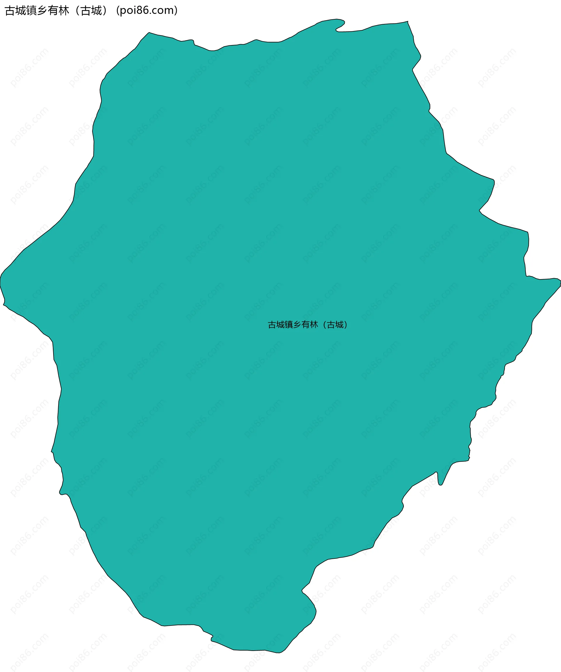 古城镇乡有林（古城）边界地图