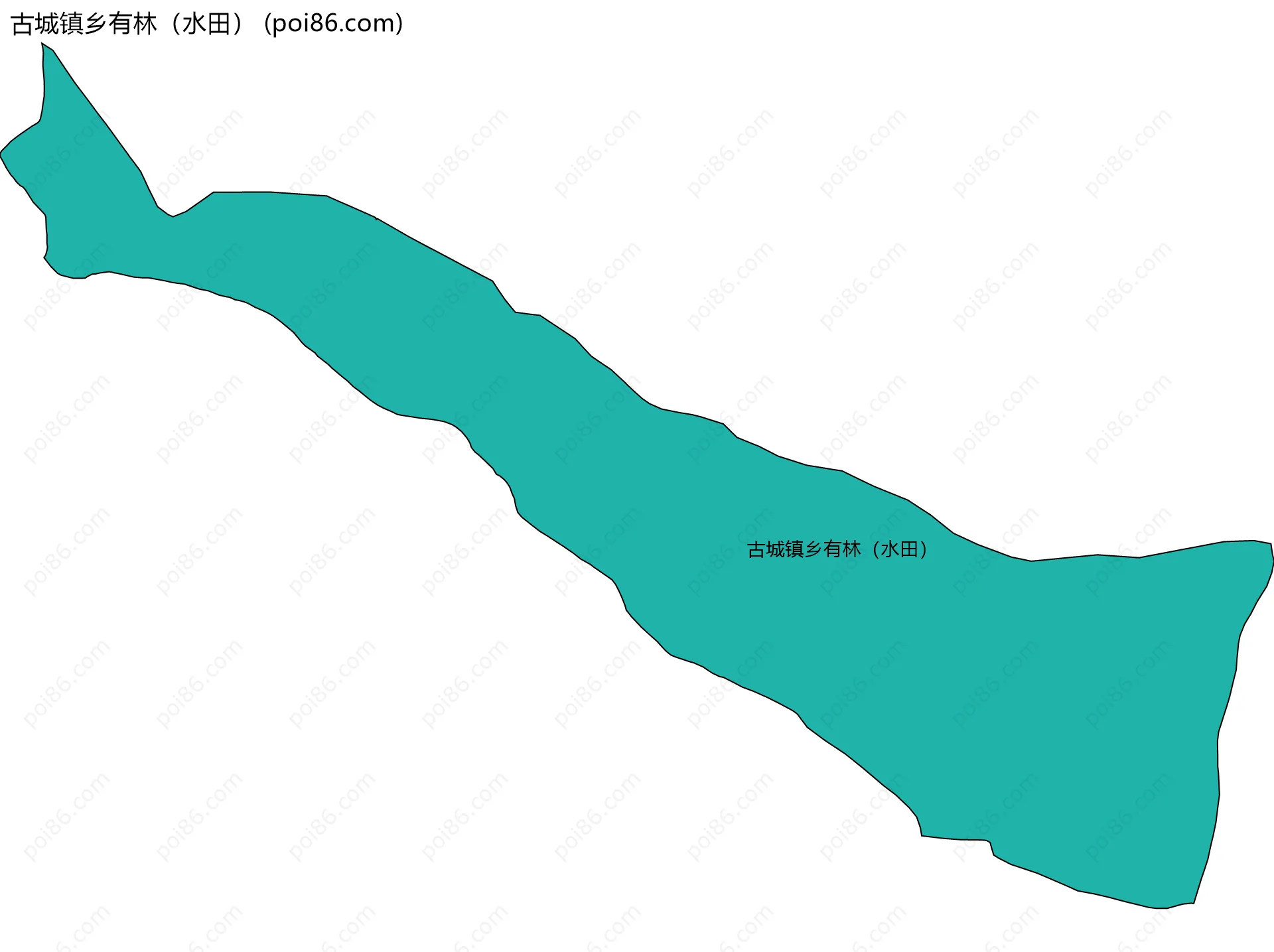 古城镇乡有林（水田）边界地图