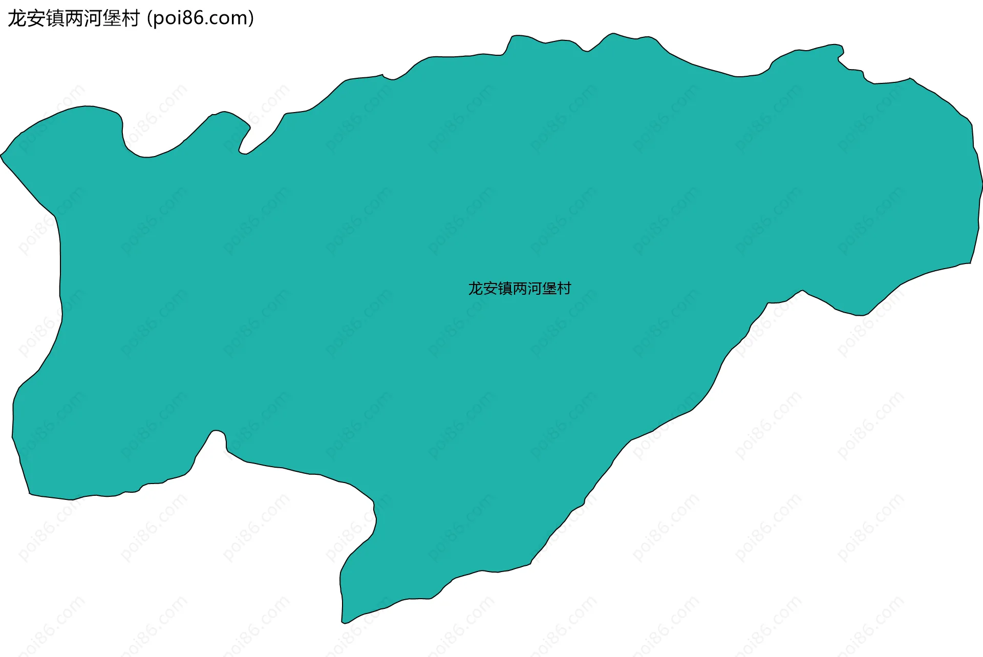 龙安镇两河堡村边界地图