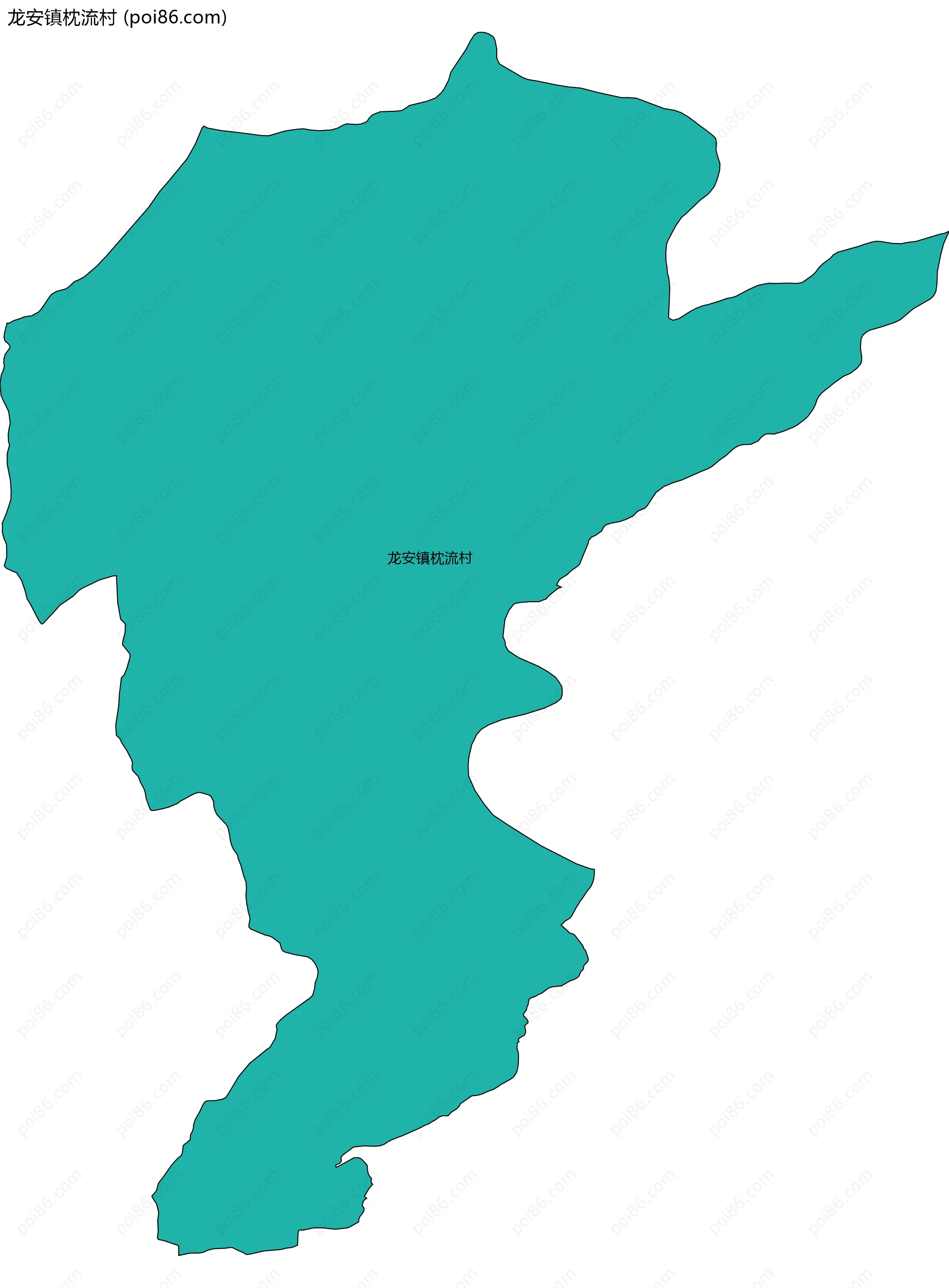 龙安镇枕流村边界地图