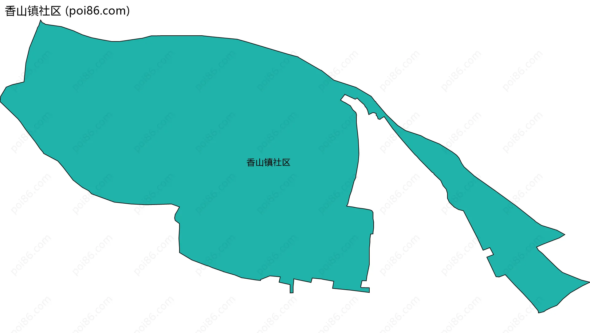 香山镇社区边界地图