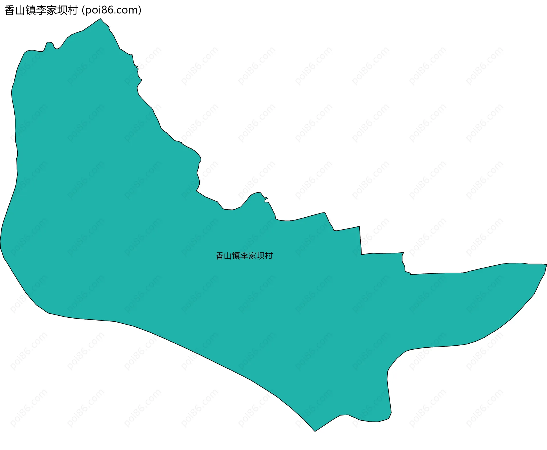 香山镇李家坝村边界地图