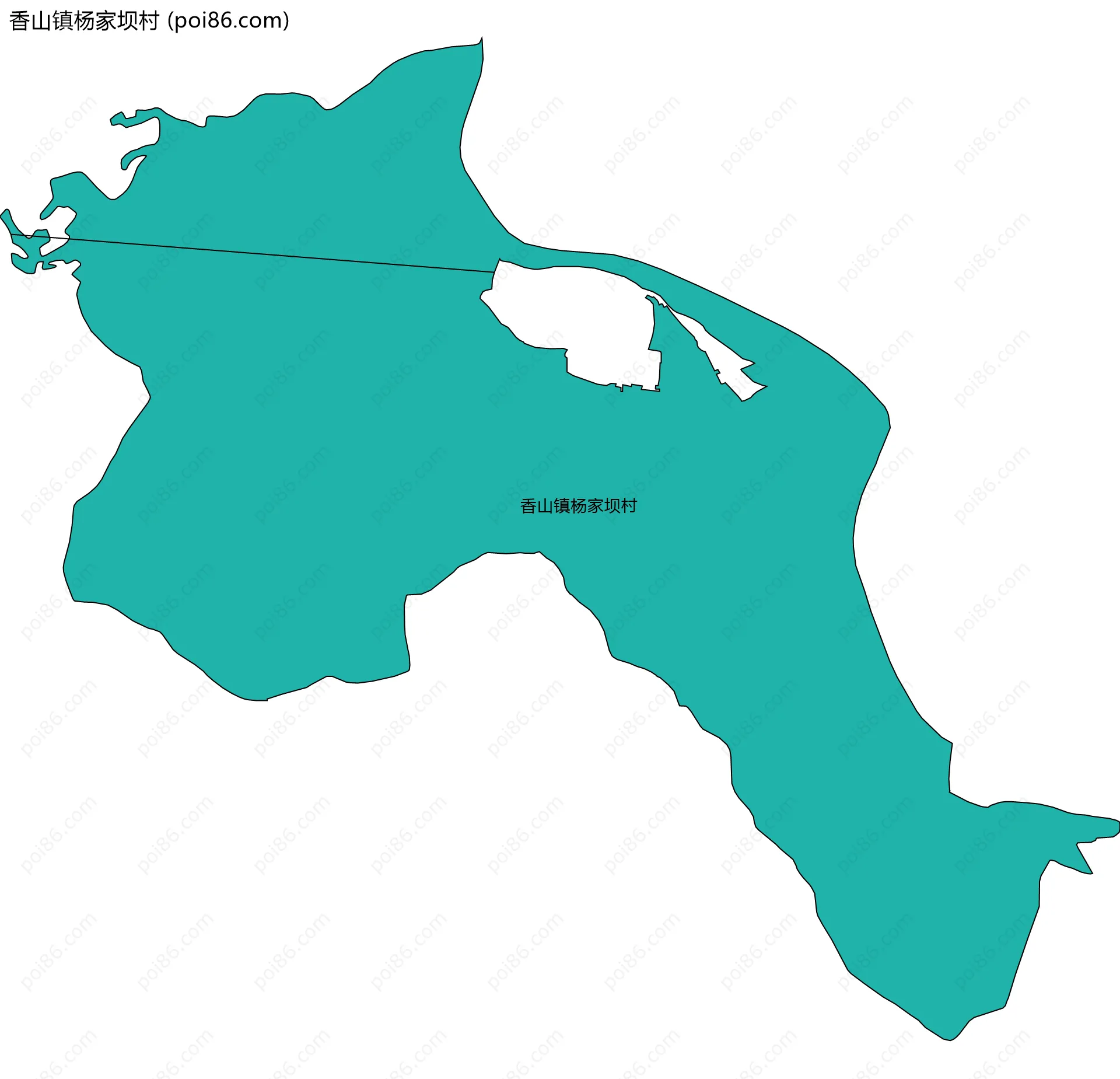 香山镇杨家坝村边界地图