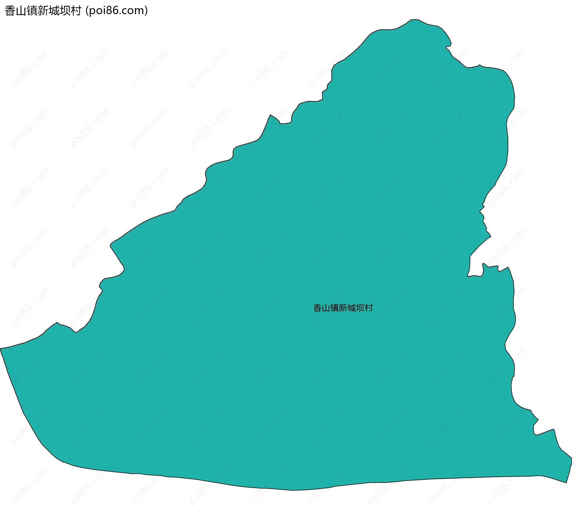 香山镇新城坝村边界地图