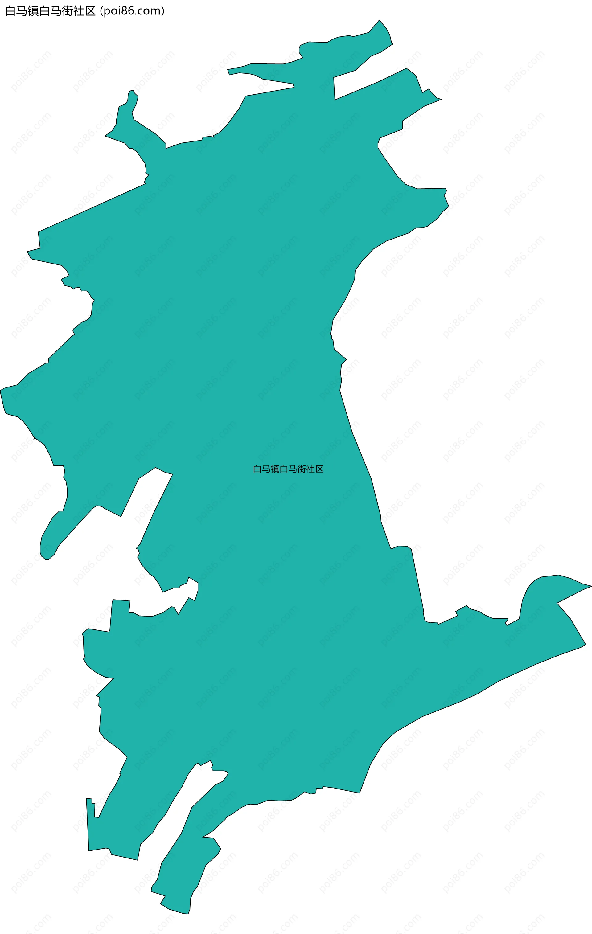 白马镇白马街社区边界地图