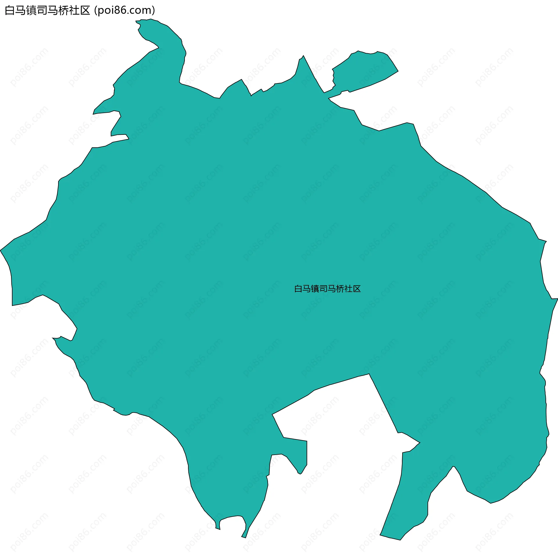 白马镇司马桥社区边界地图