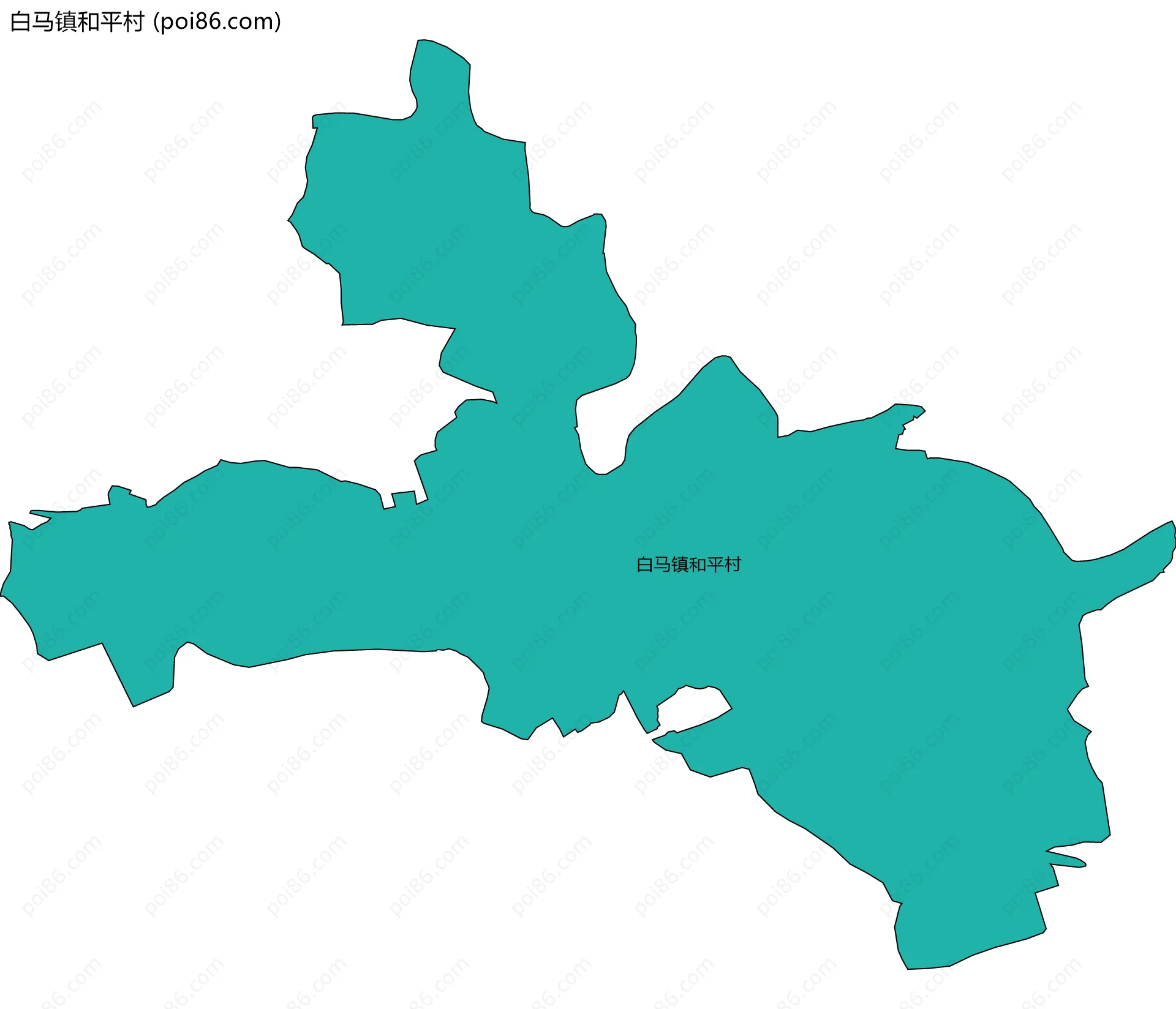 白马镇和平村边界地图