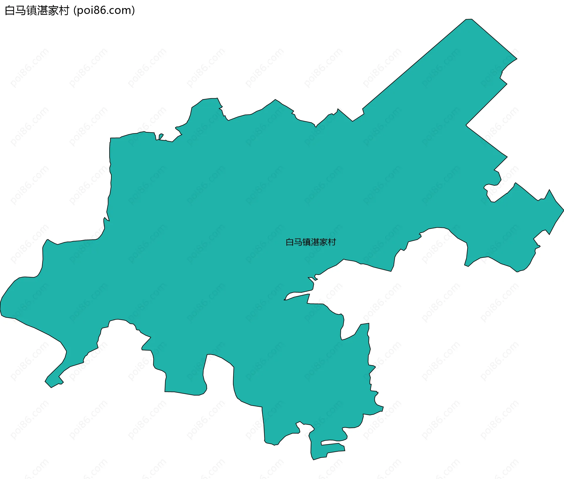 白马镇湛家村边界地图