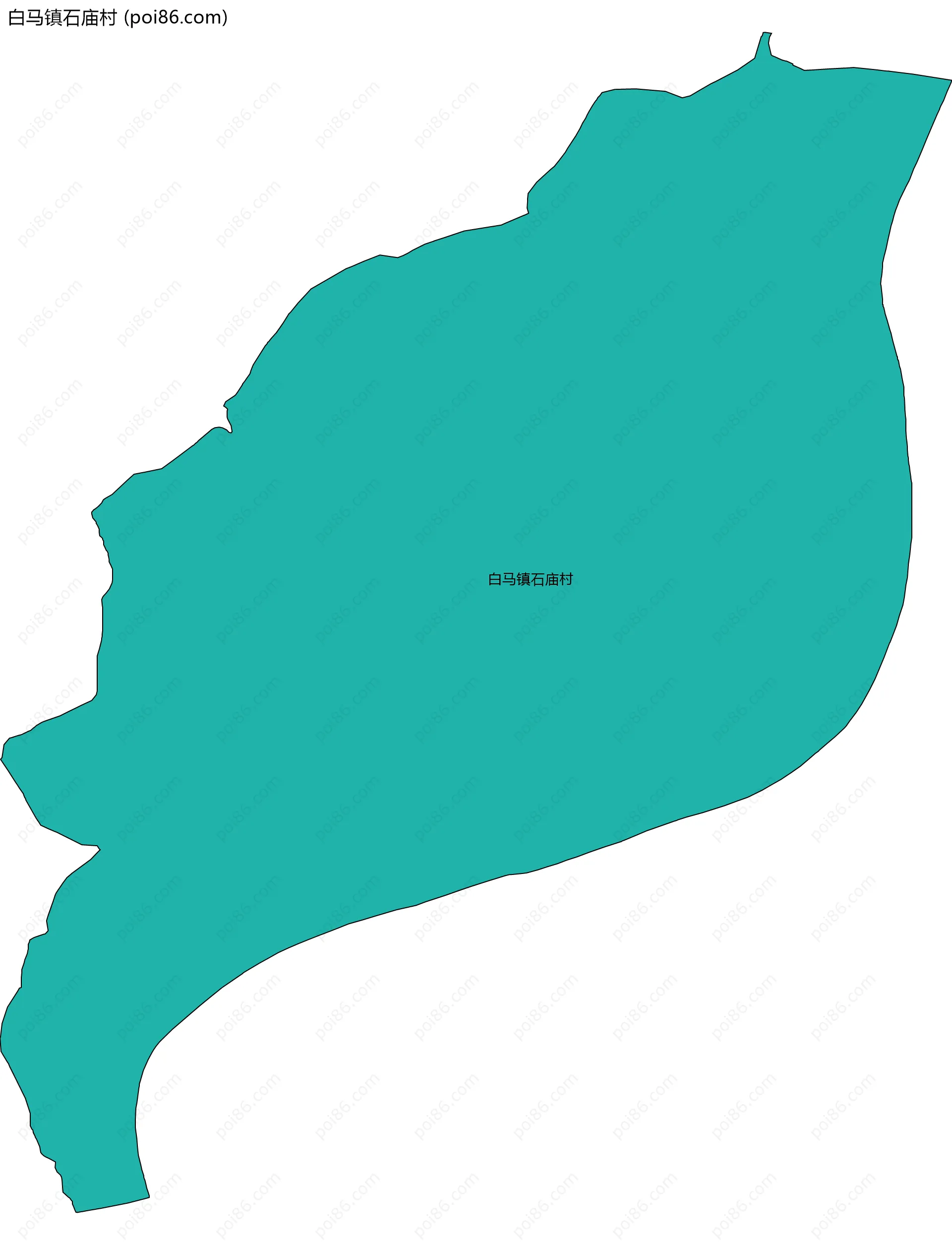白马镇石庙村边界地图
