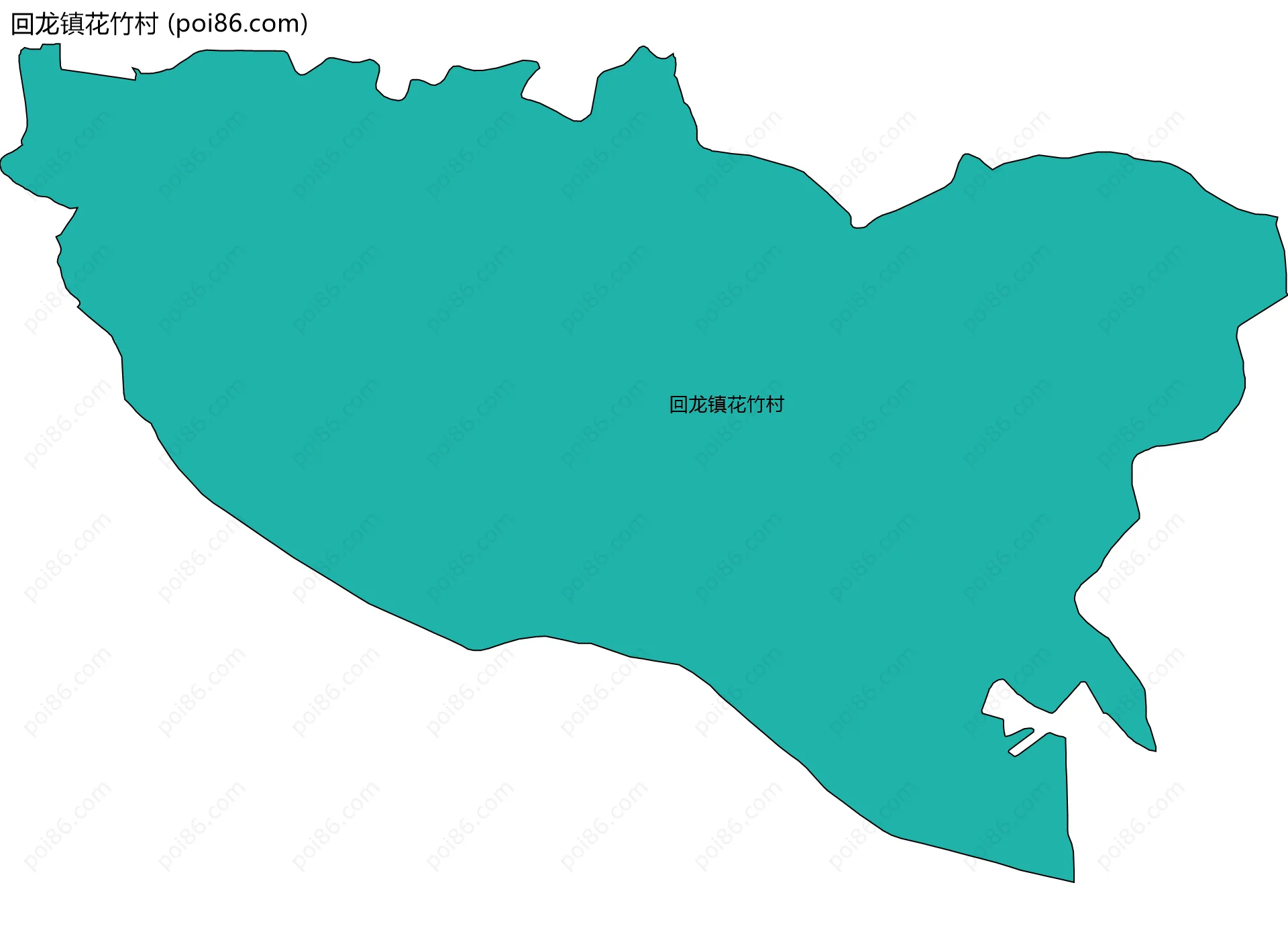 回龙镇花竹村边界地图