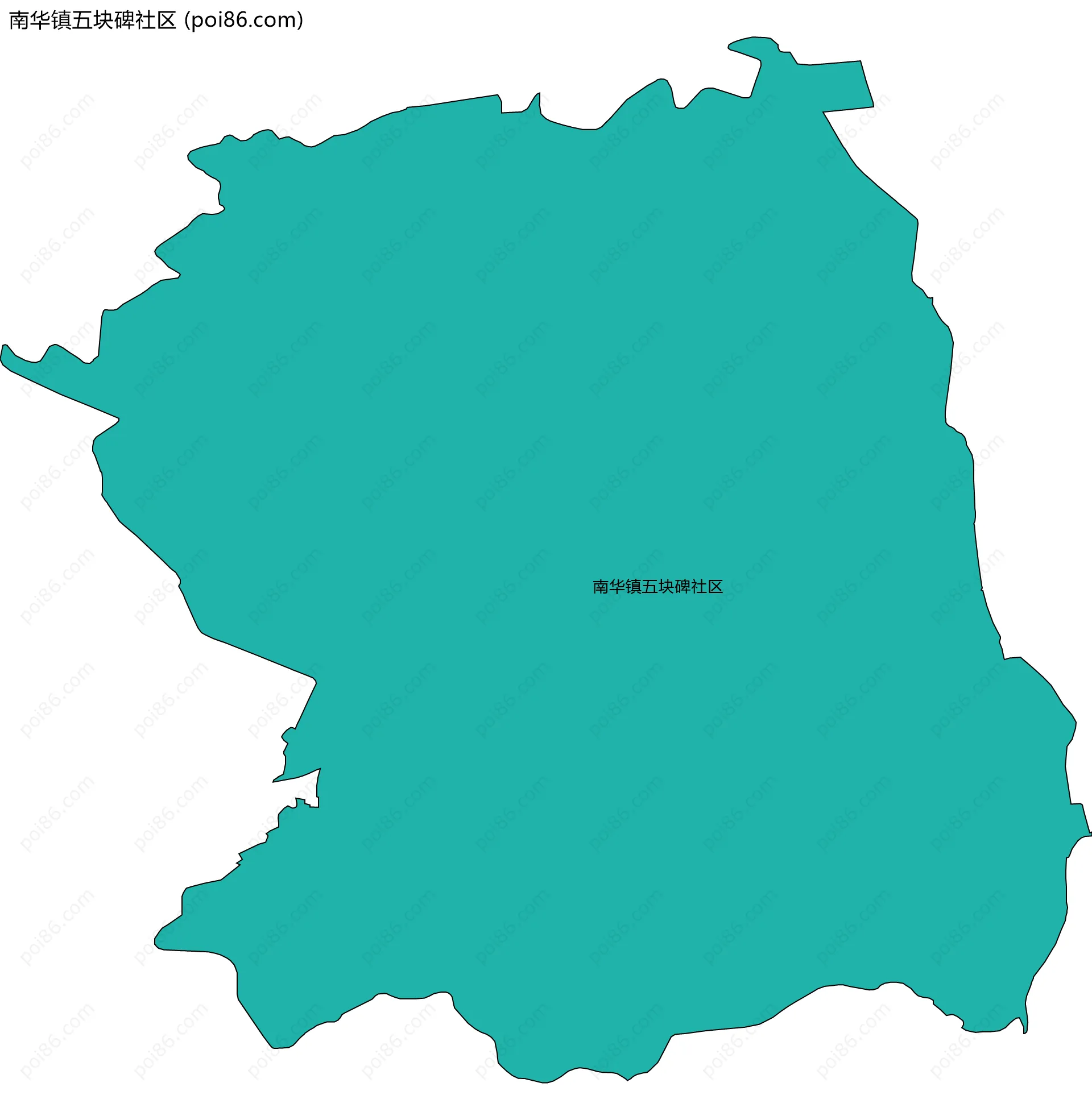 南华镇五块碑社区边界地图