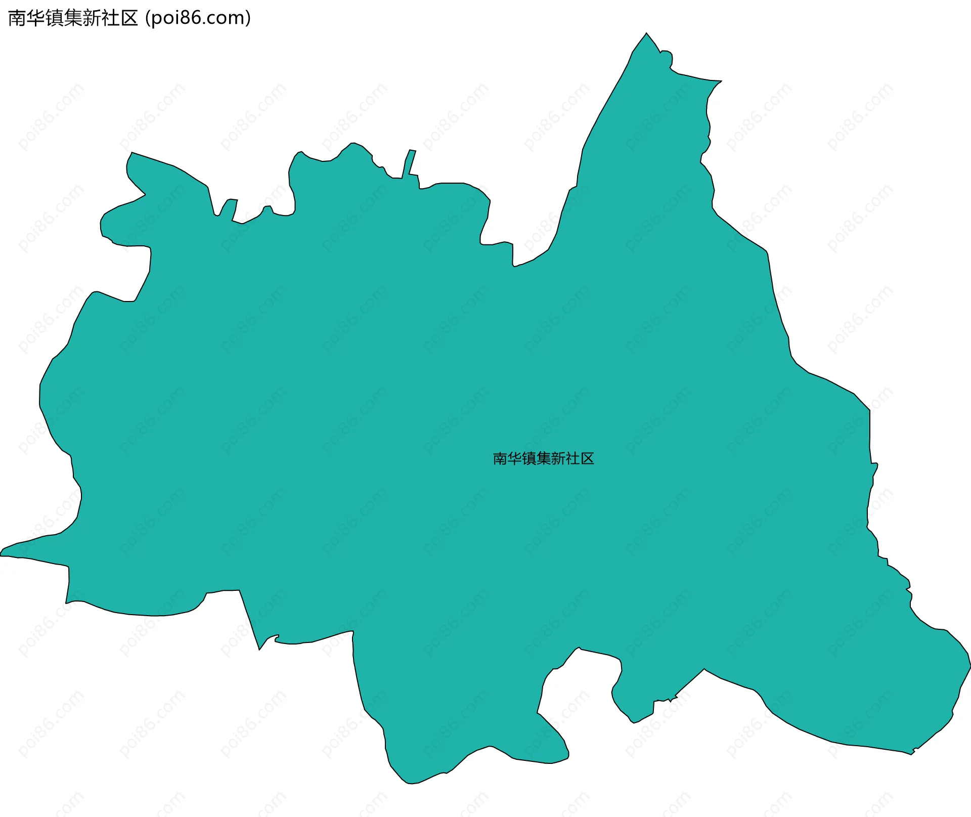 南华镇集新社区边界地图