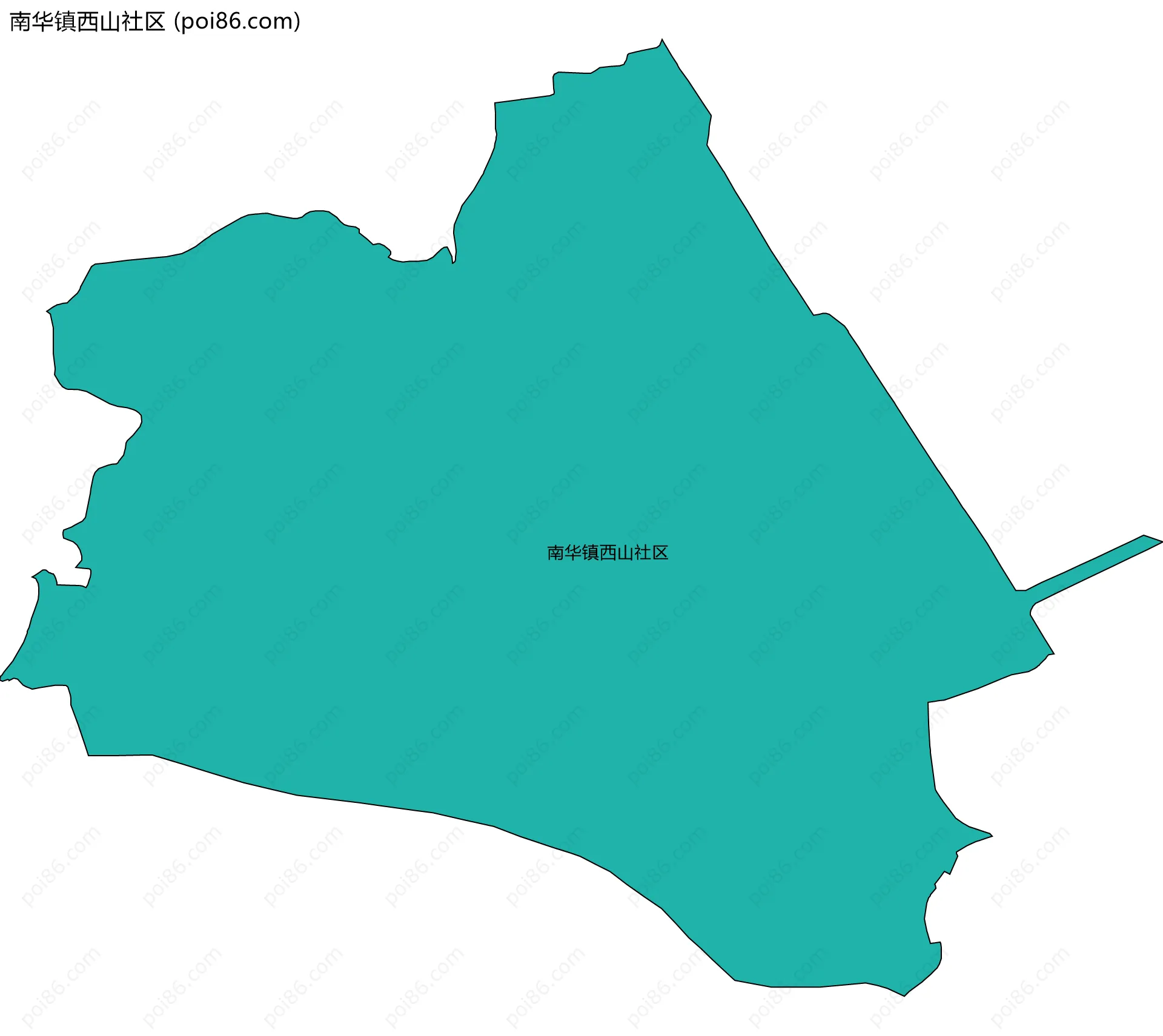 南华镇西山社区边界地图