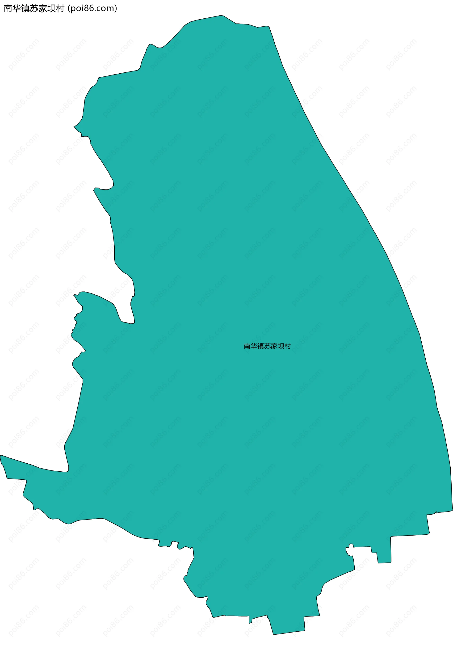 南华镇苏家坝村边界地图