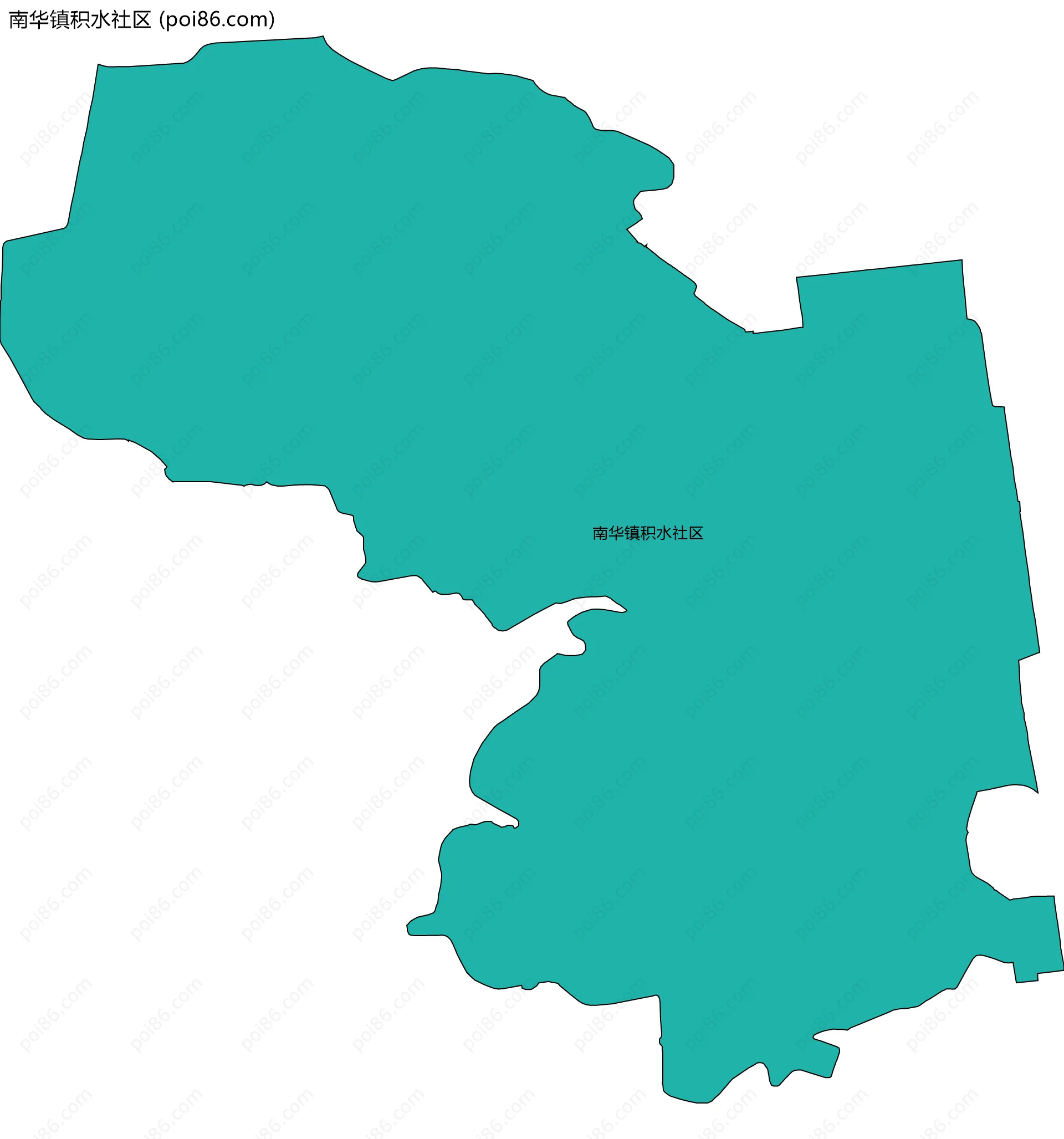 南华镇积水社区边界地图