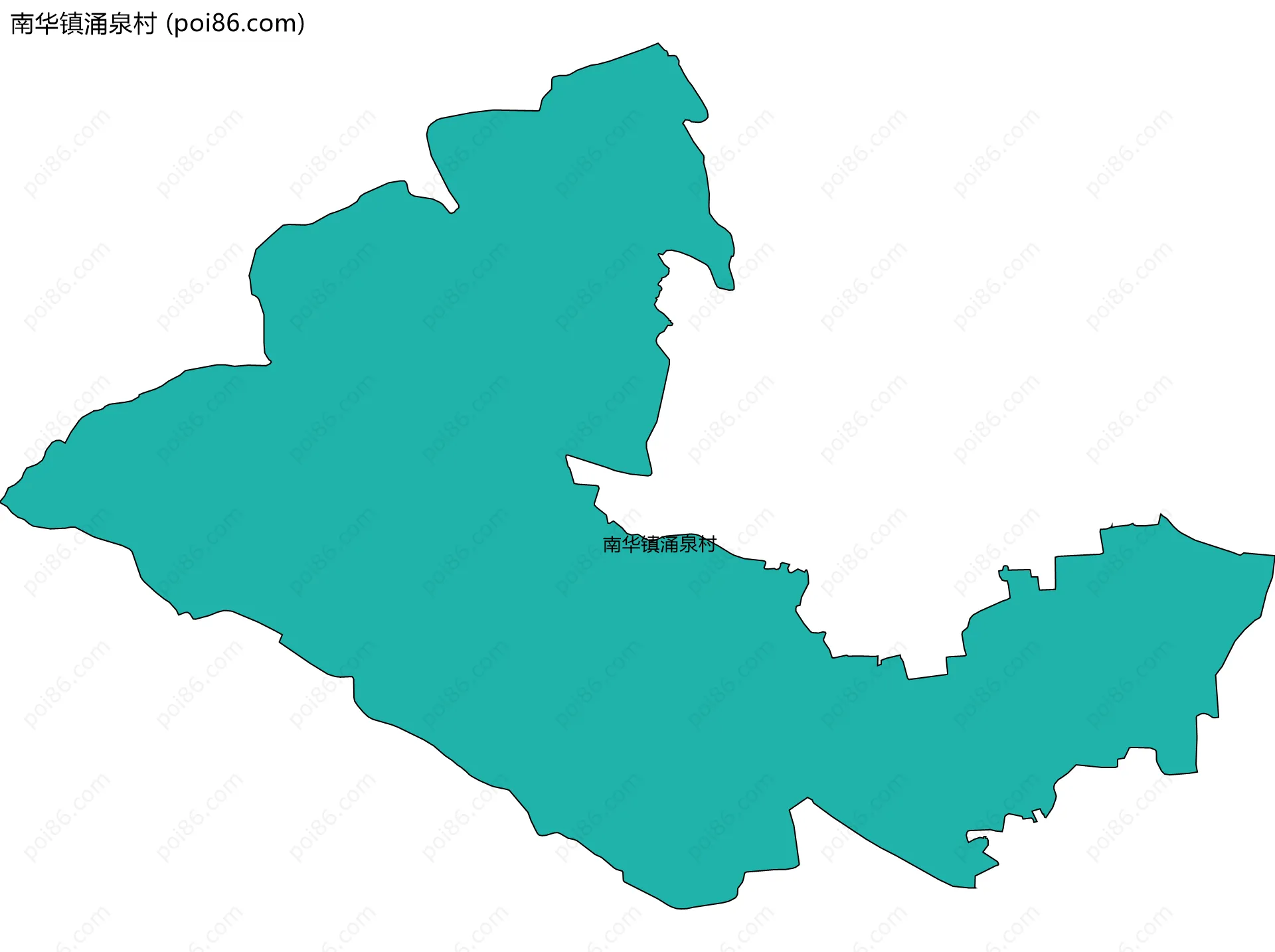 南华镇涌泉村边界地图