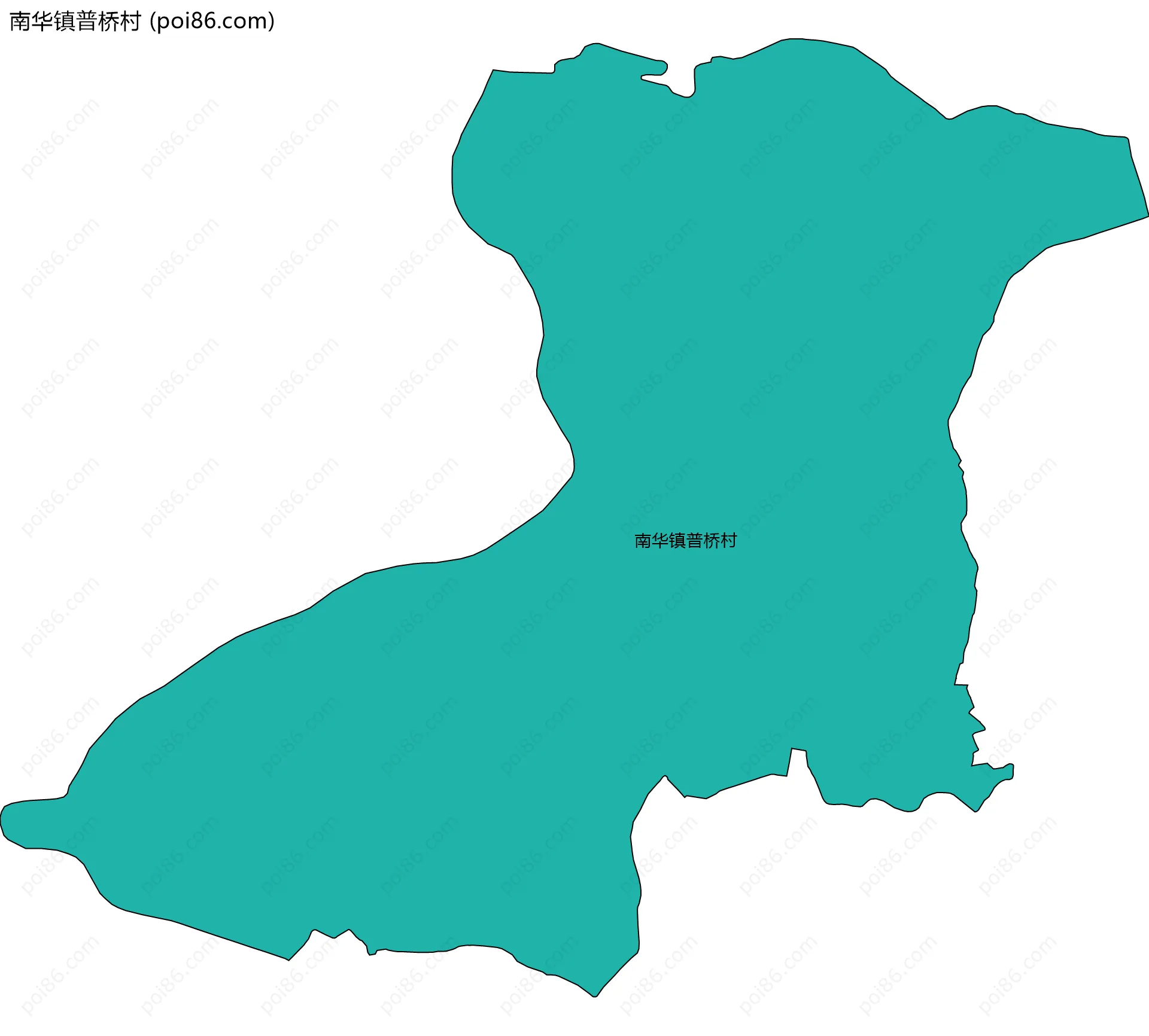 南华镇普桥村边界地图