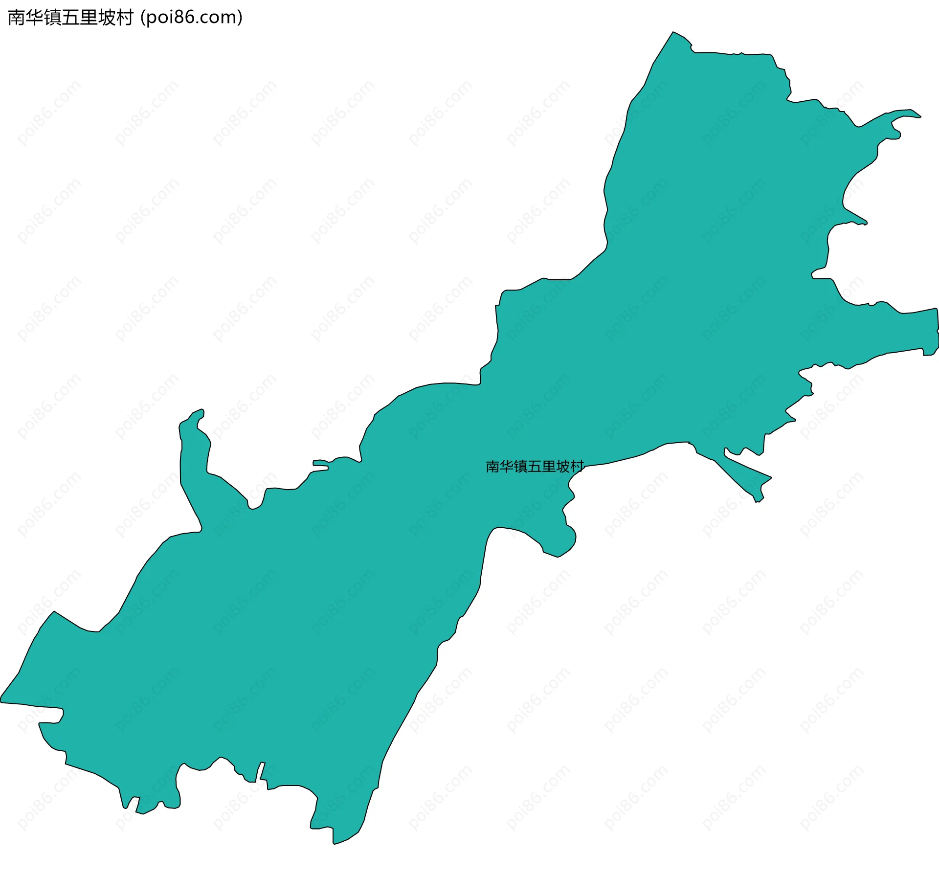 南华镇五里坡村边界地图