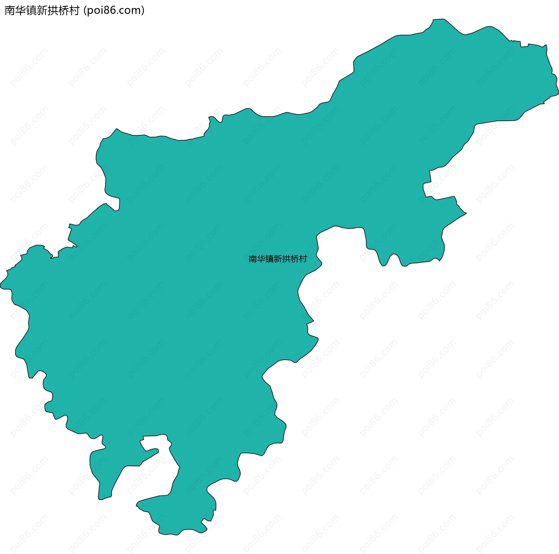 南华镇新拱桥村边界地图