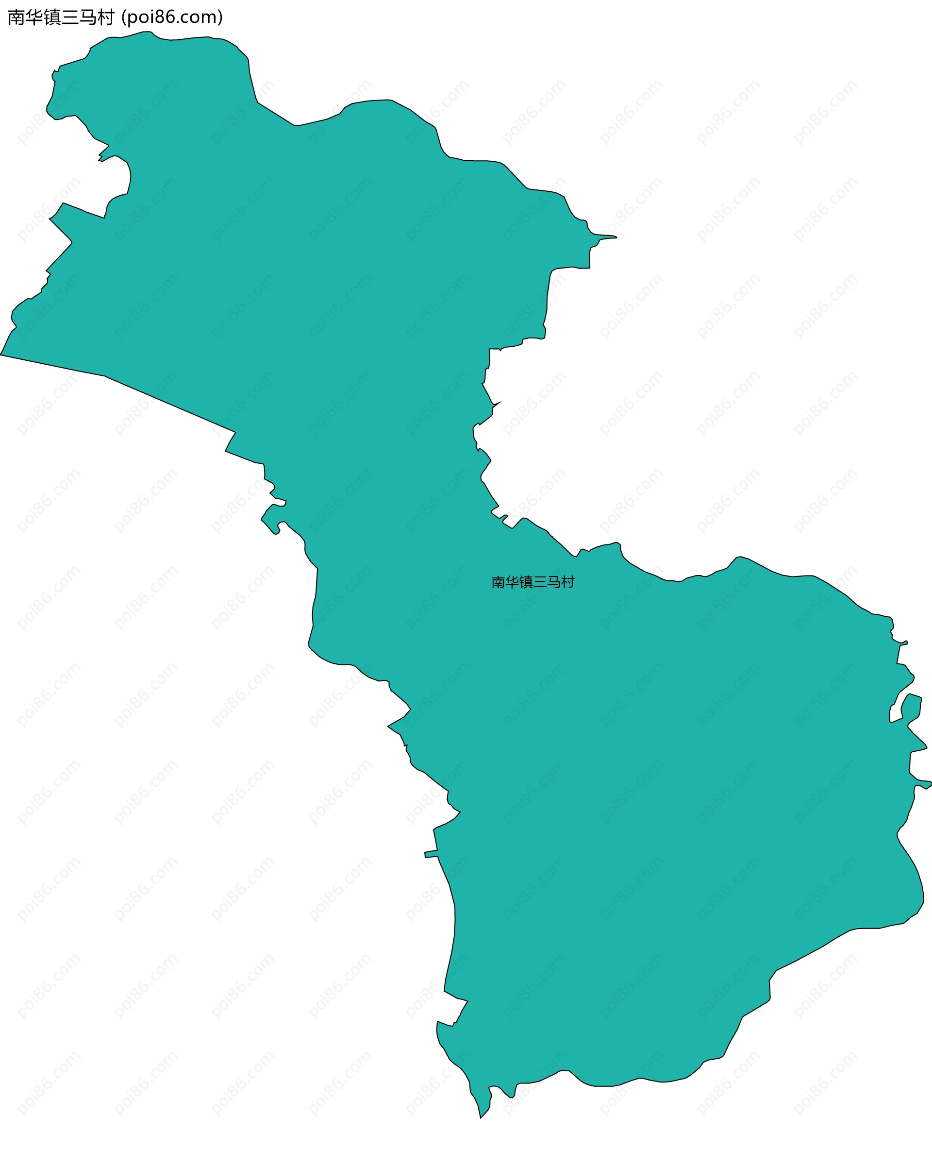 南华镇三马村边界地图