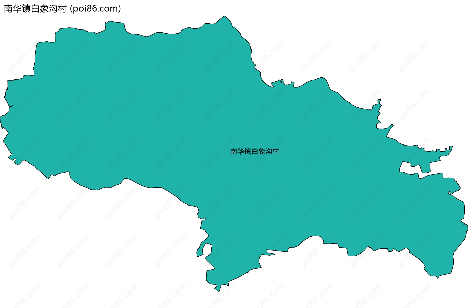 南华镇白象沟村边界地图