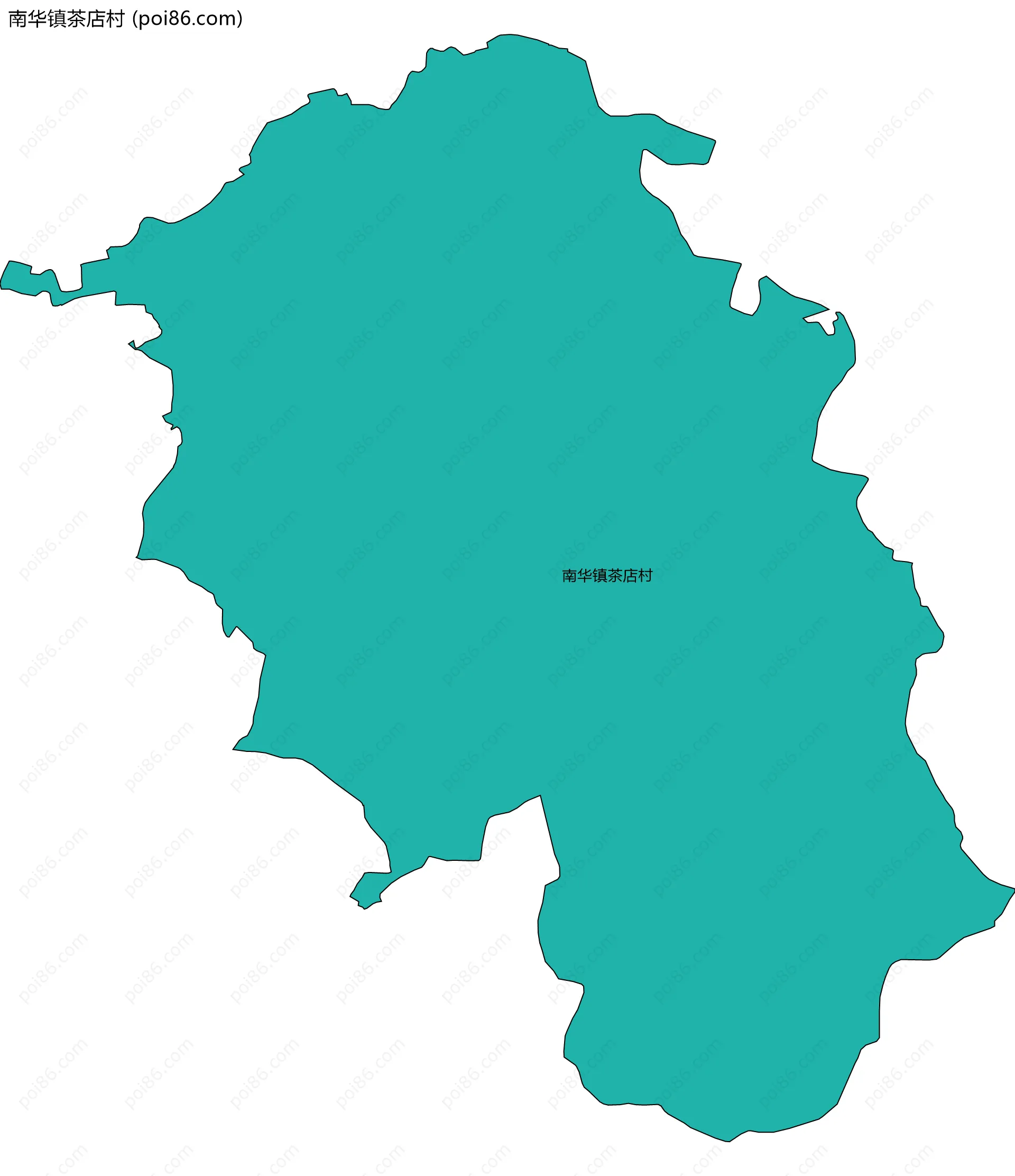 南华镇茶店村边界地图