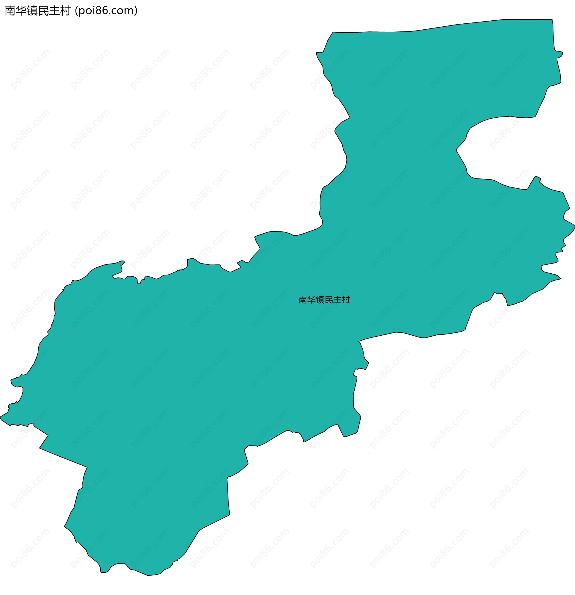 南华镇民主村边界地图